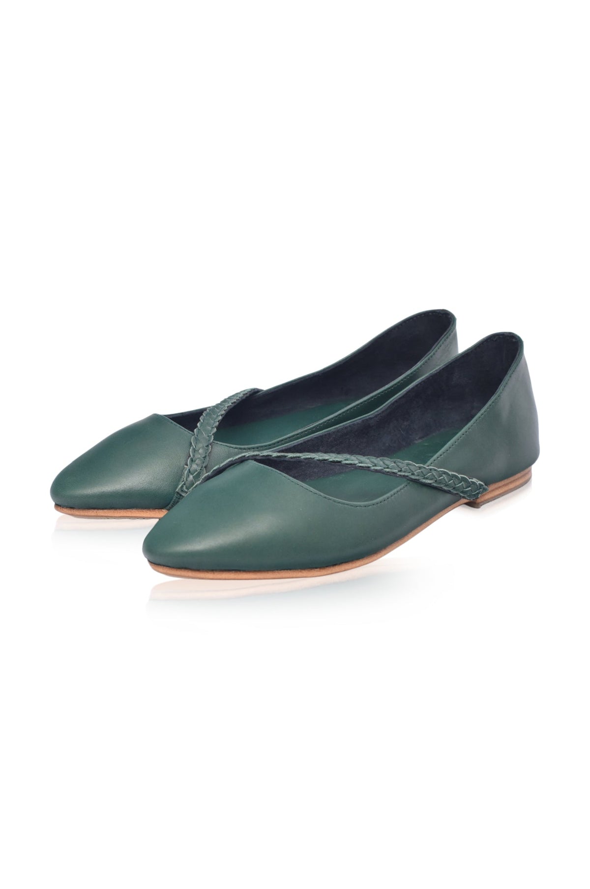 Orenda Pointed Toe Leather Flats-1