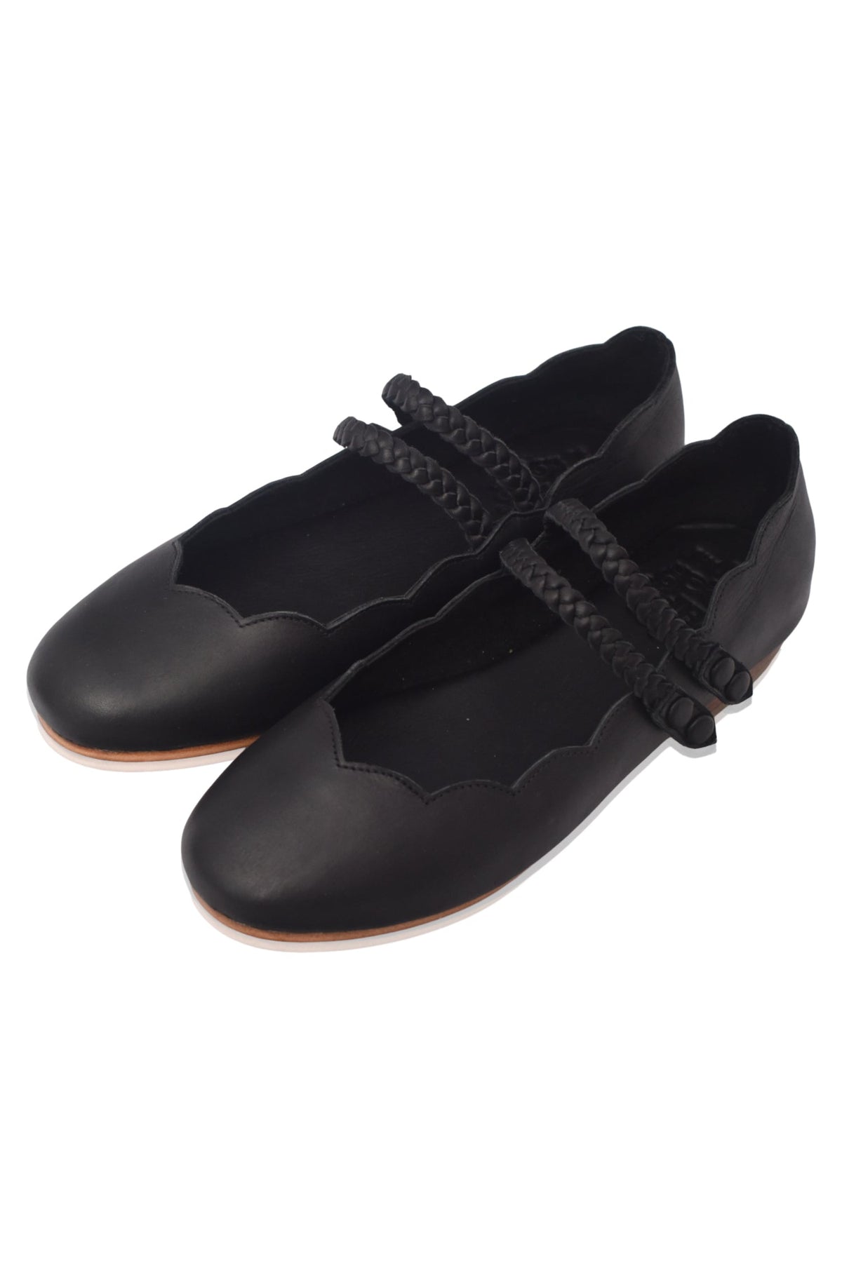 Prima Scalloped Leather Ballet Flats-3