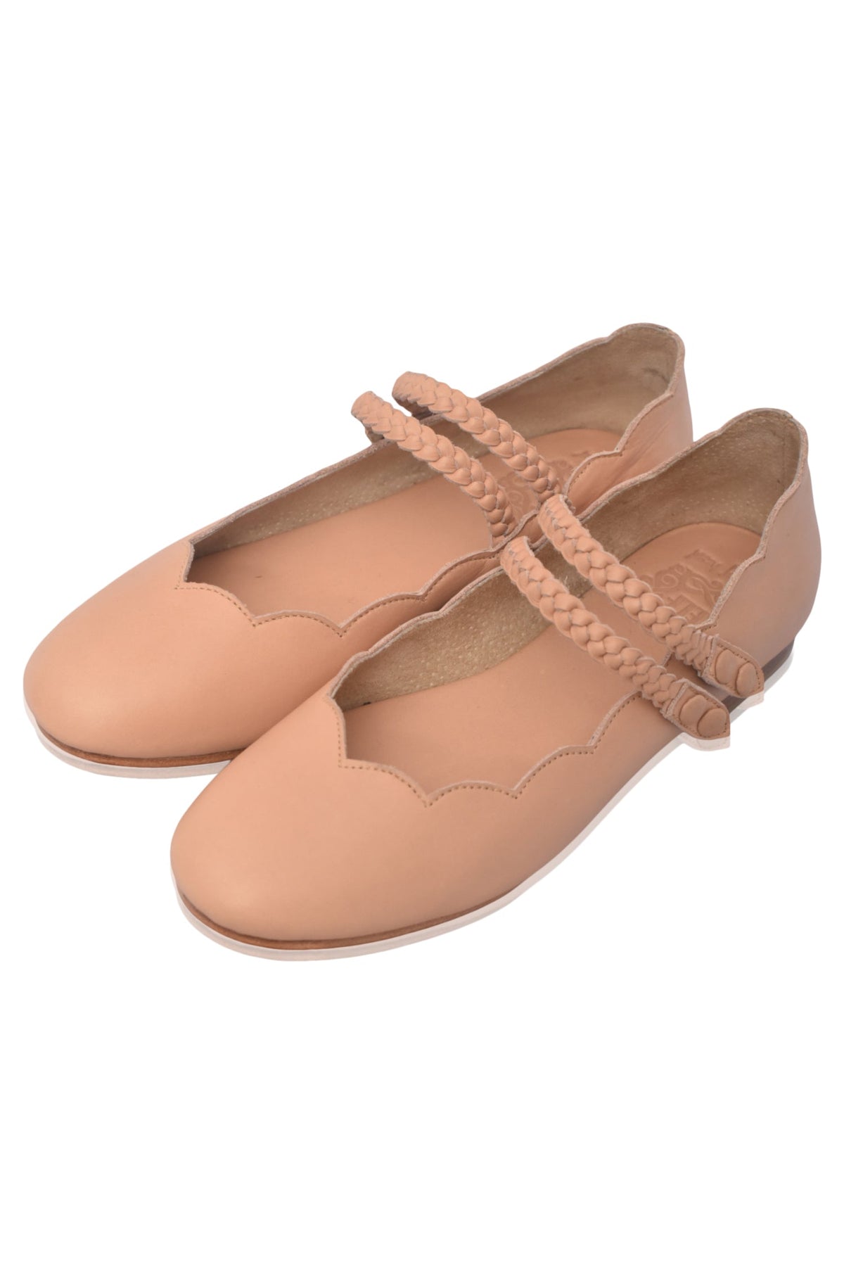 Prima Scalloped Leather Ballet Flats-3