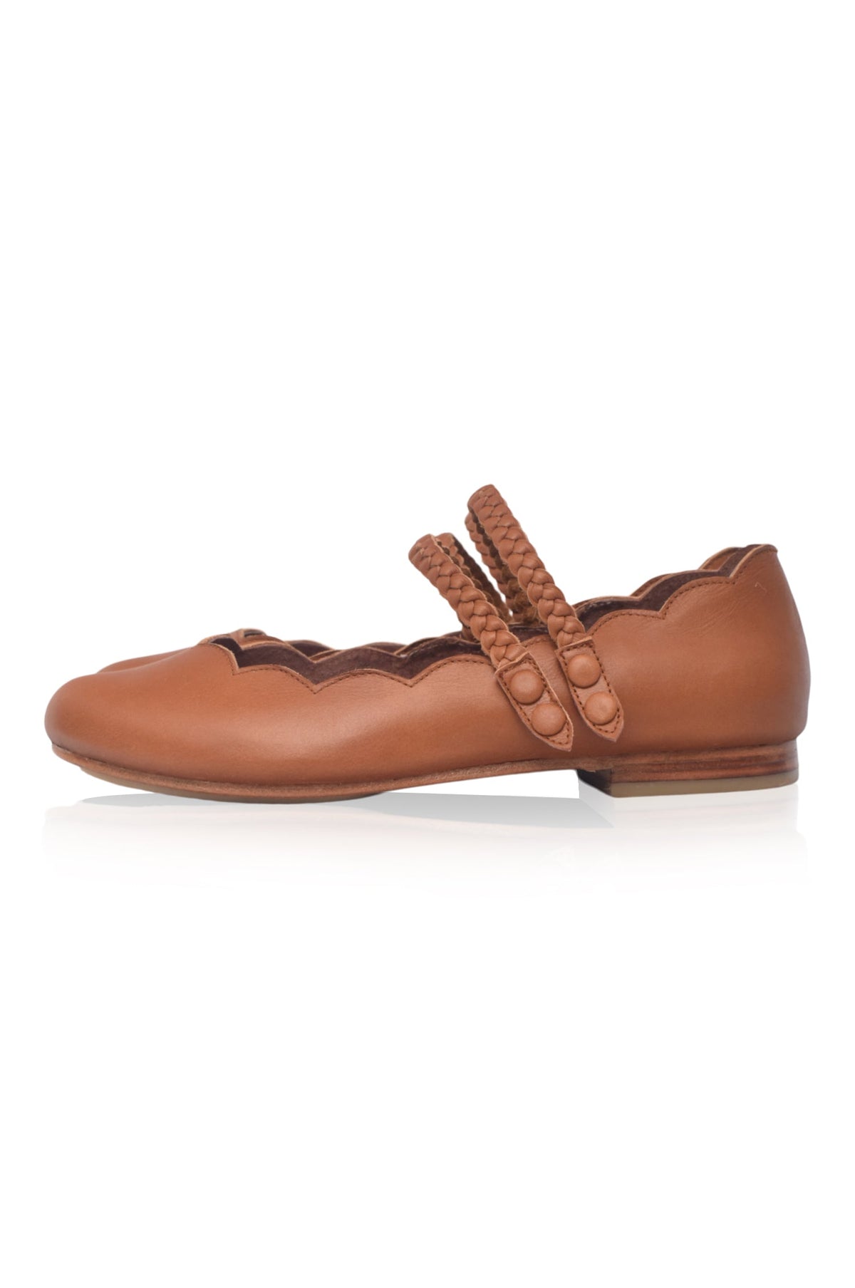 Prima Scalloped Leather Ballet Flats-6
