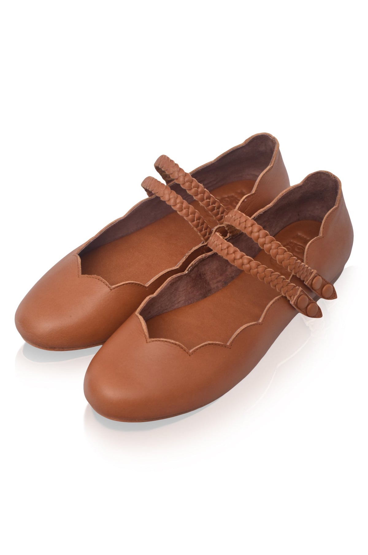 Prima Scalloped Leather Ballet Flats-3