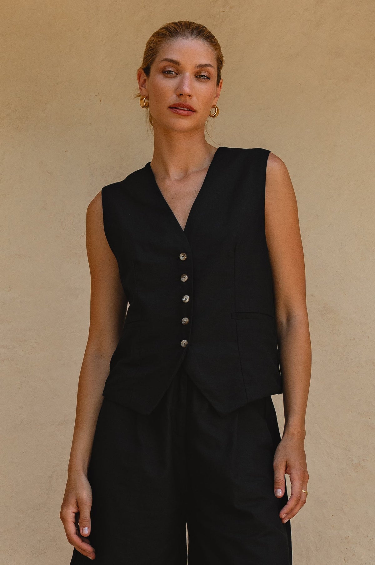 Paige Linen Vest-0