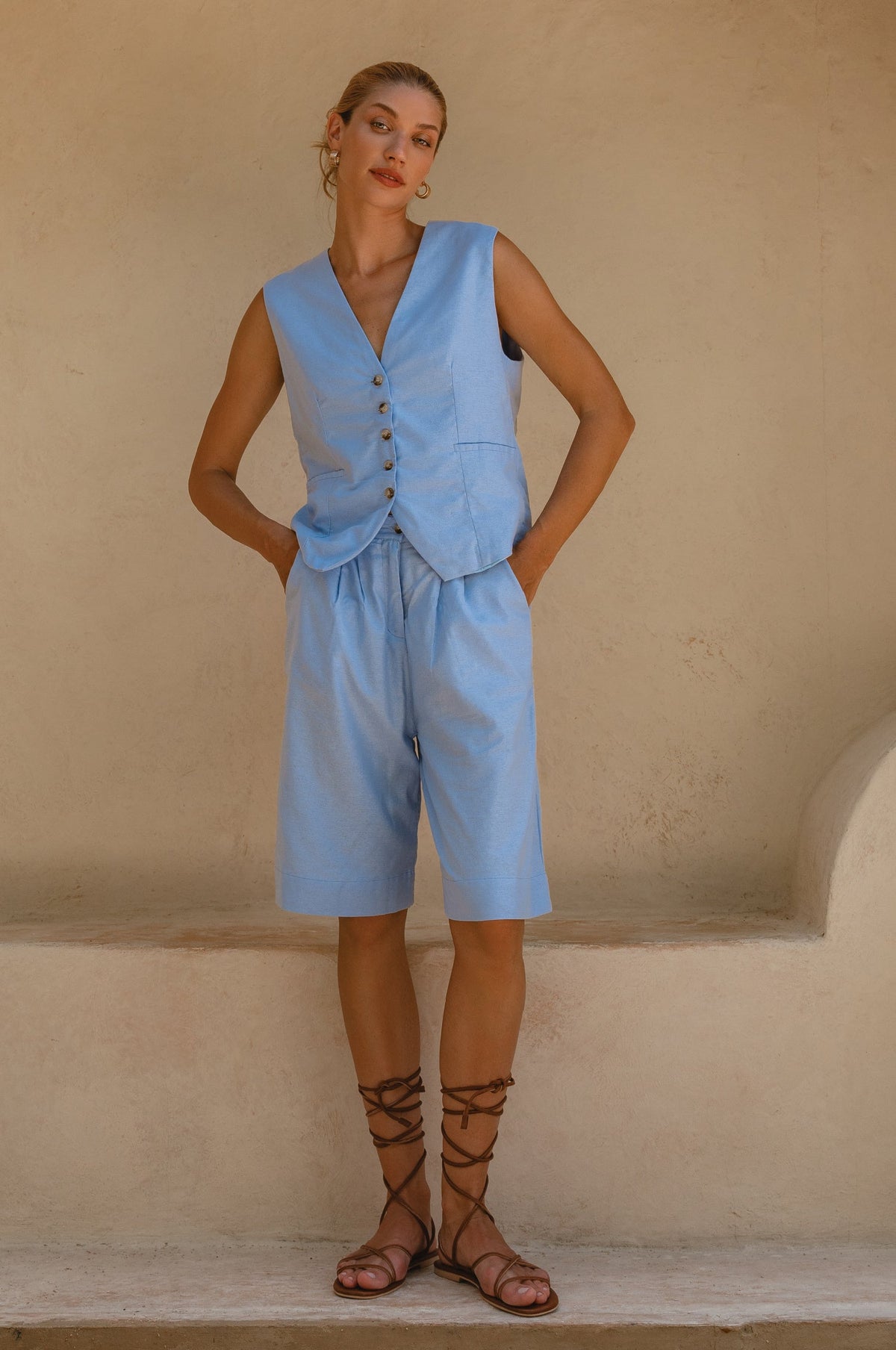 Paige Linen Vest-3