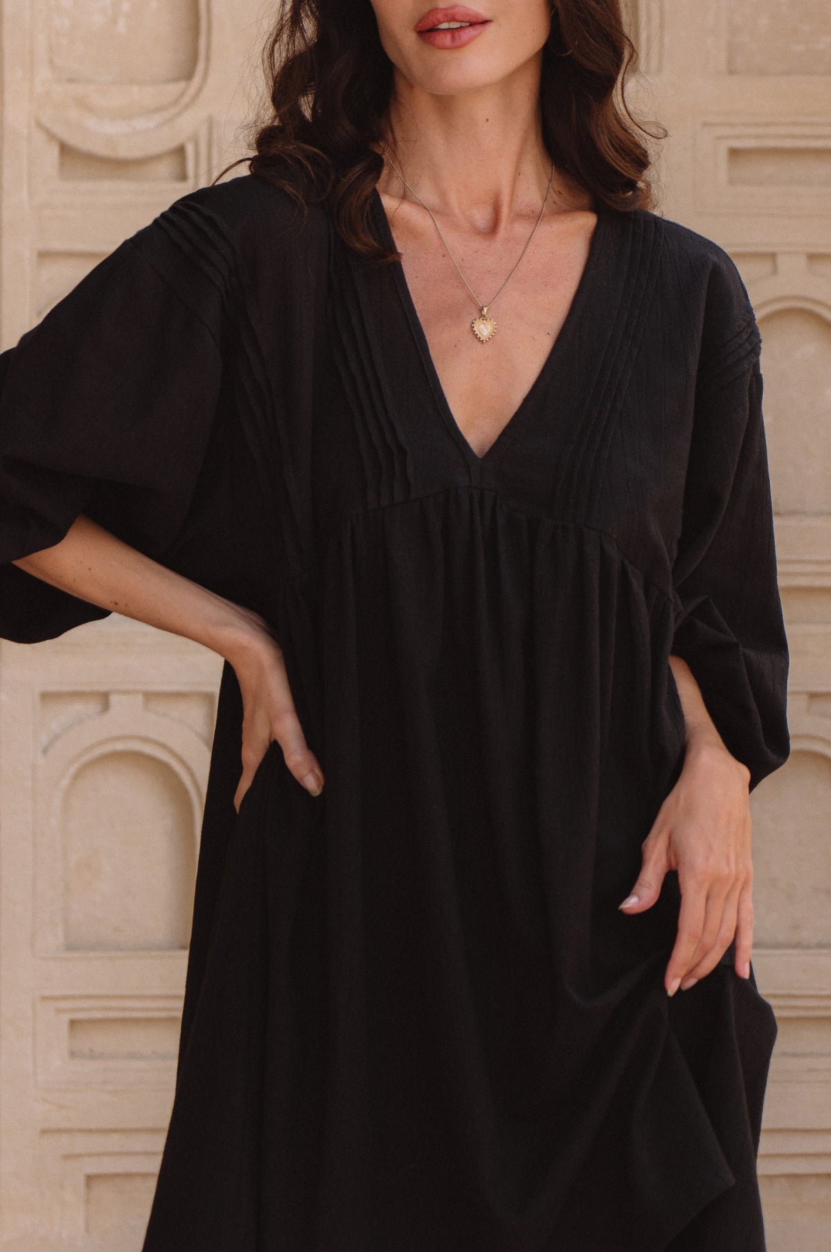 Palmira Handcrafted Linen Mini Dress-4