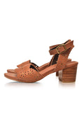 Paloma Scalloped Leather Heel Sandals-1