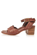 Paloma Scalloped Leather Heel Sandals-5