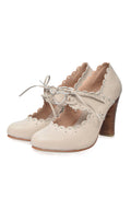 Paradise Bird Scalloped Leather Heels-1