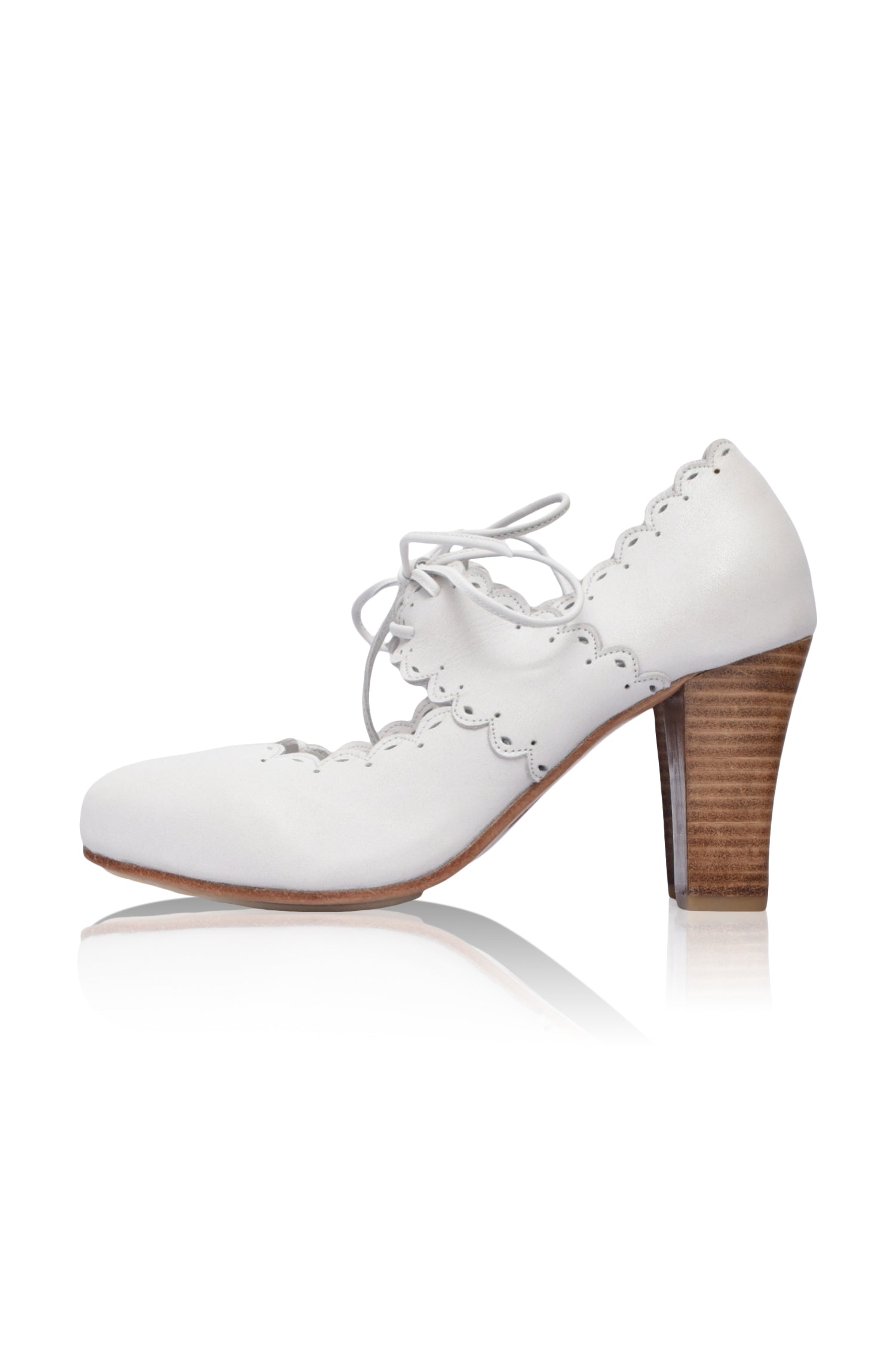 Paradise Bird Scalloped Leather Heels-3