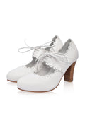 Paradise Bird Scalloped Leather Heels-2