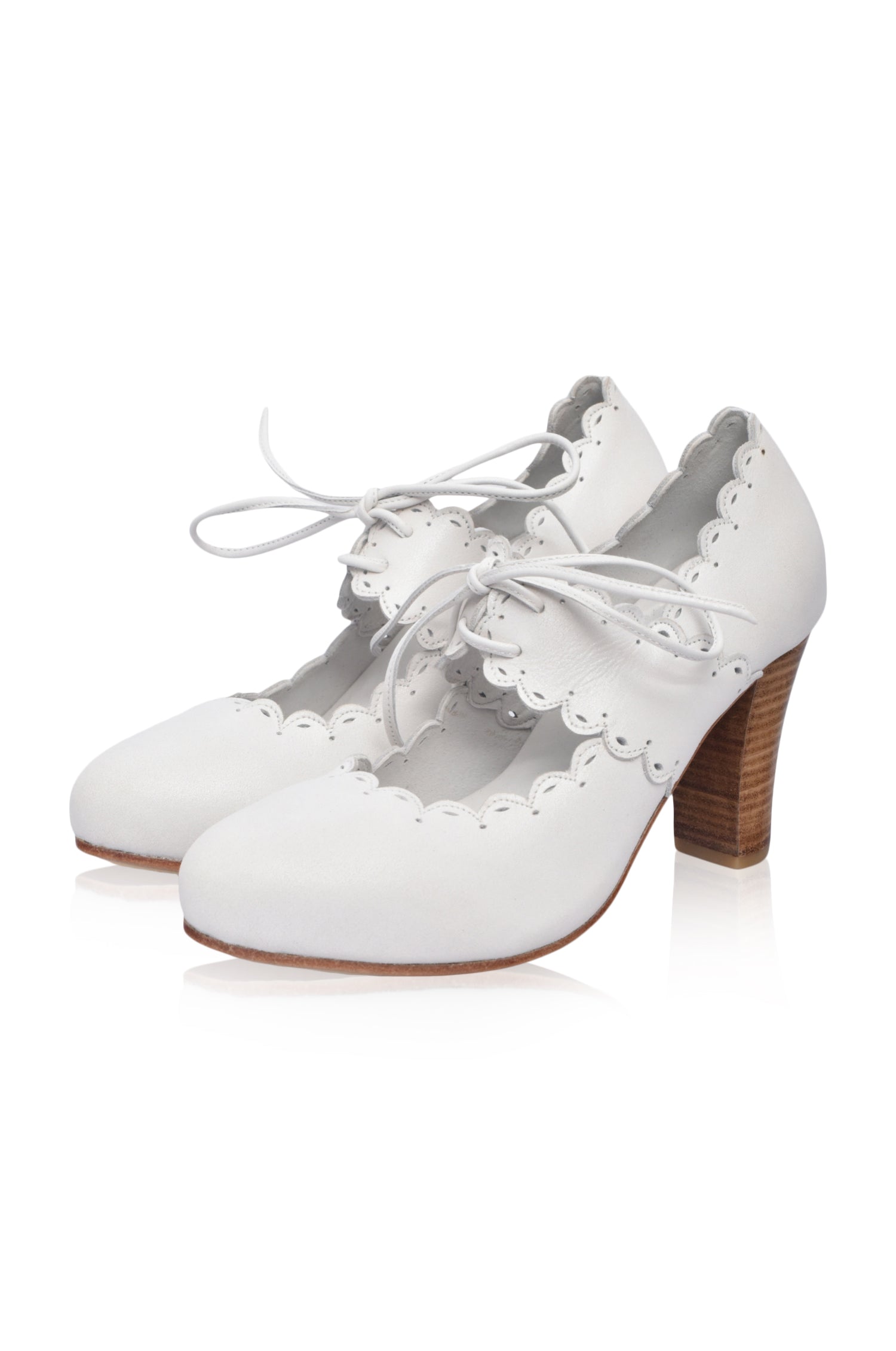 Paradise Bird Scalloped Leather Heels-7