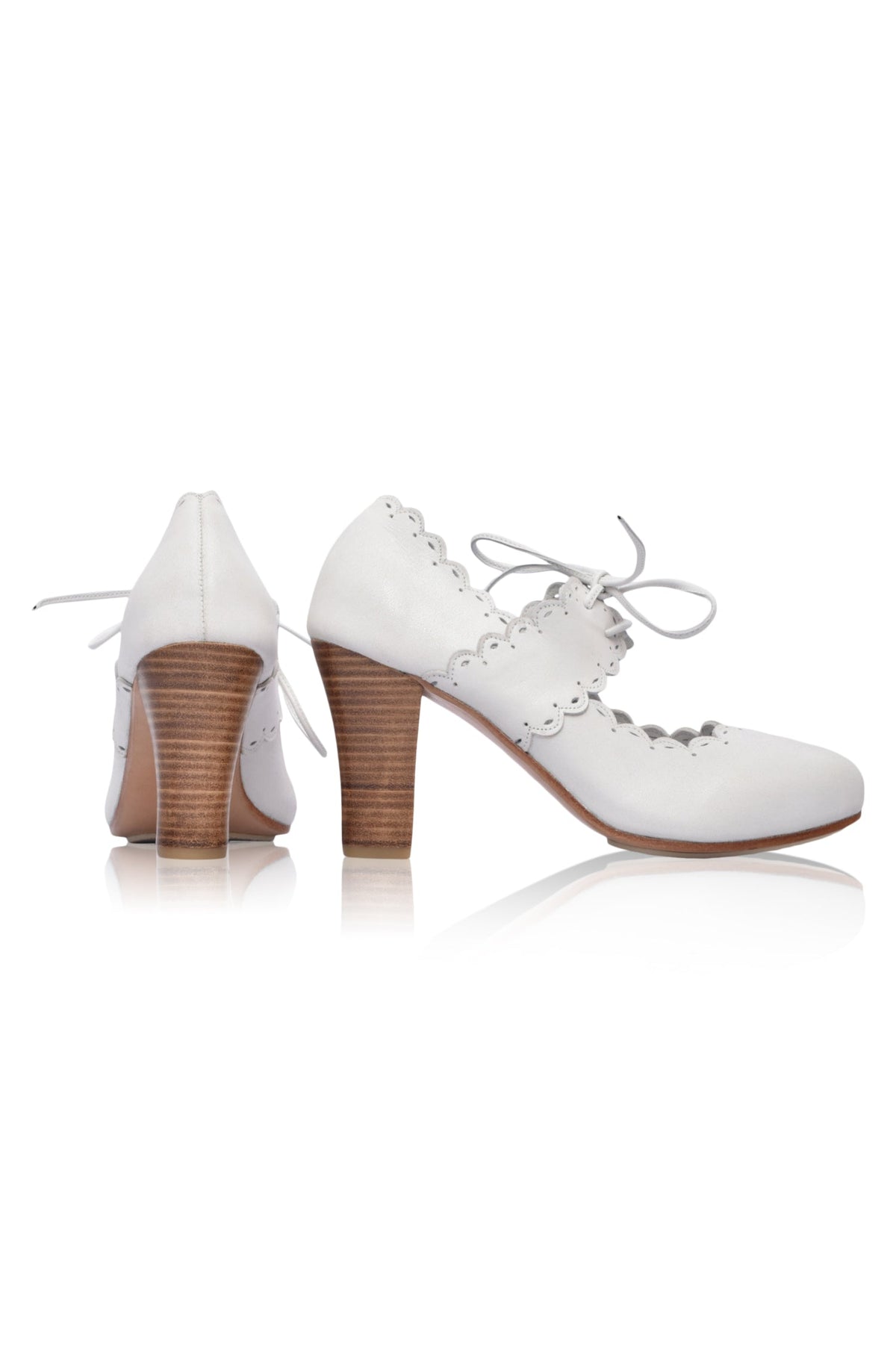 Paradise Bird Scalloped Leather Heels-4