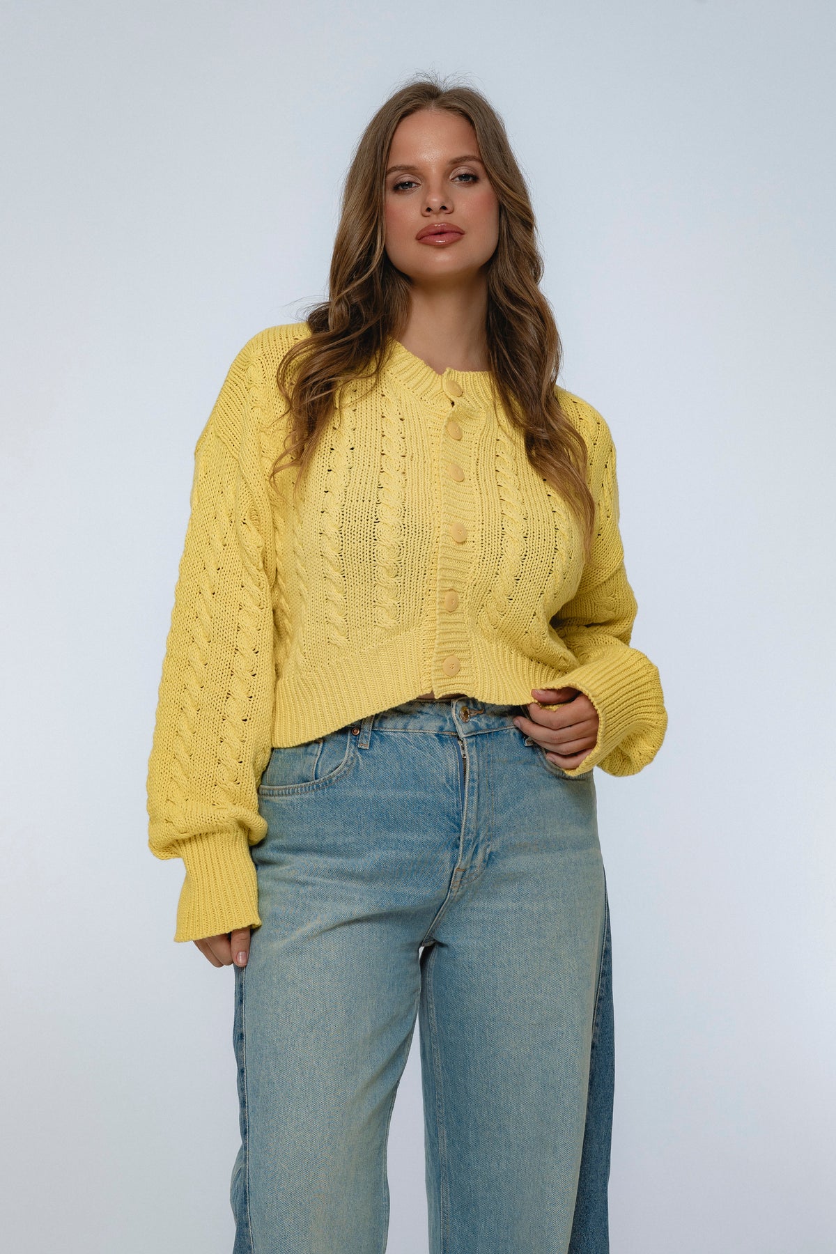 Parisse Cropped Knitted Cardigan-6