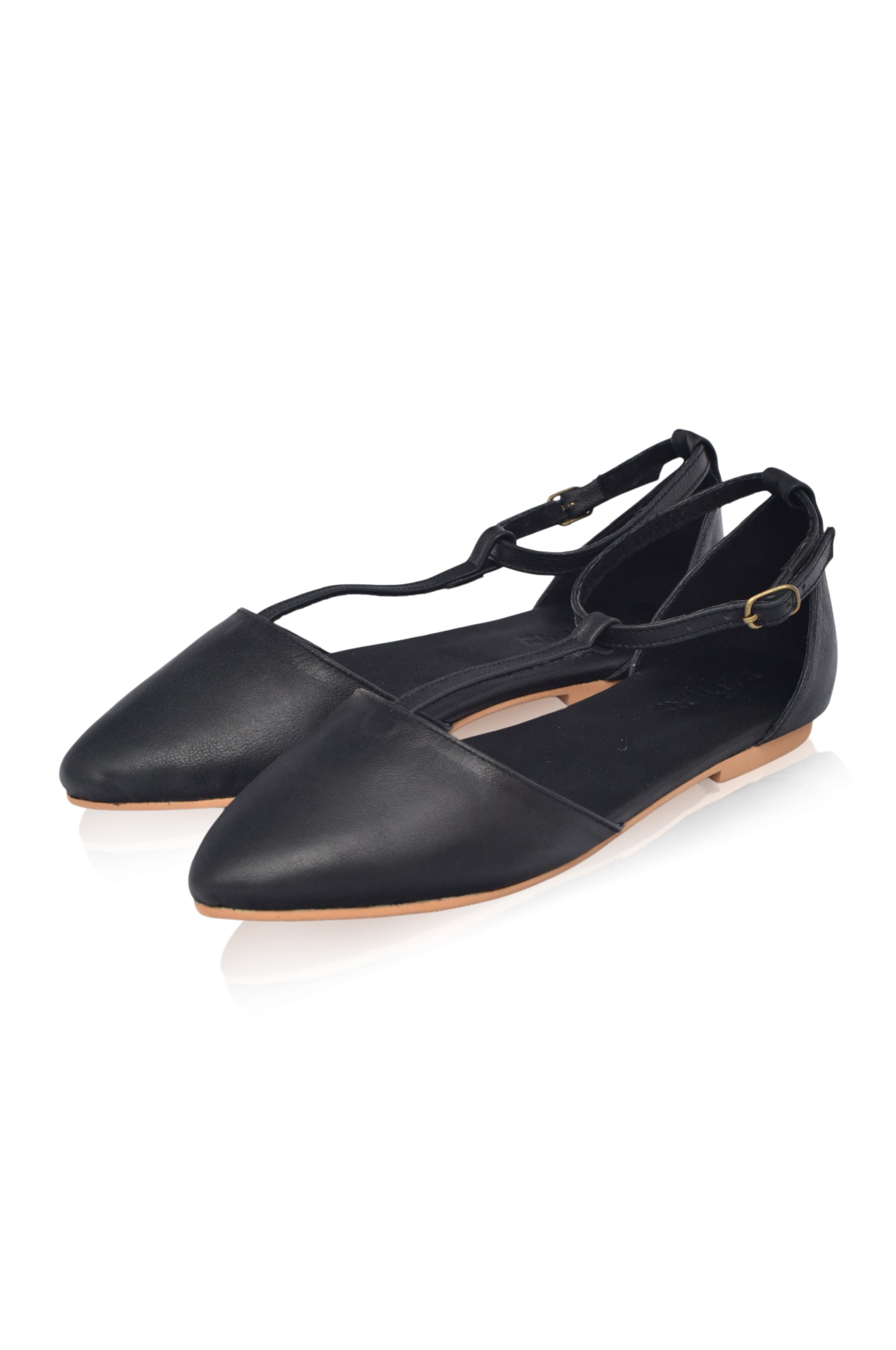 Paula Pointy Leather Flats (Sz. 9.5)-3