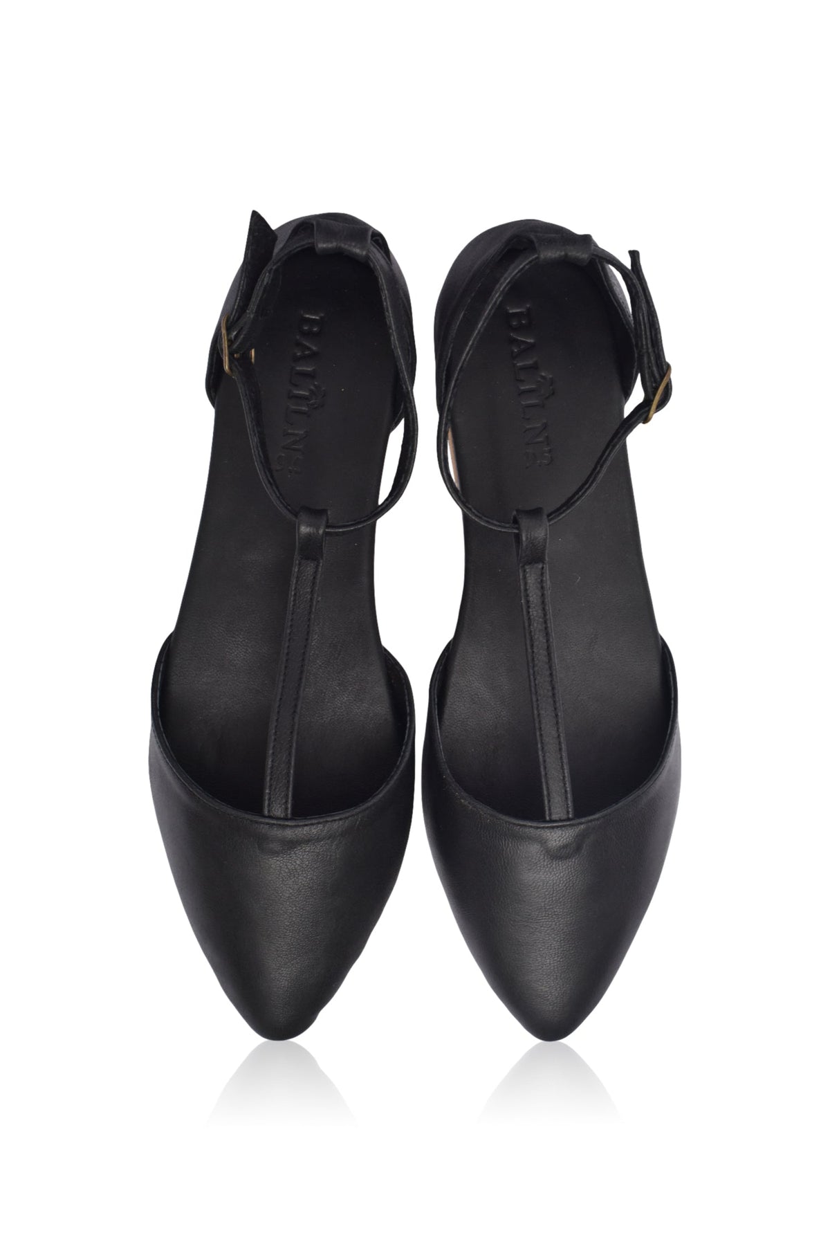 Paula Pointy Leather Flats (Sz. 9.5)-4
