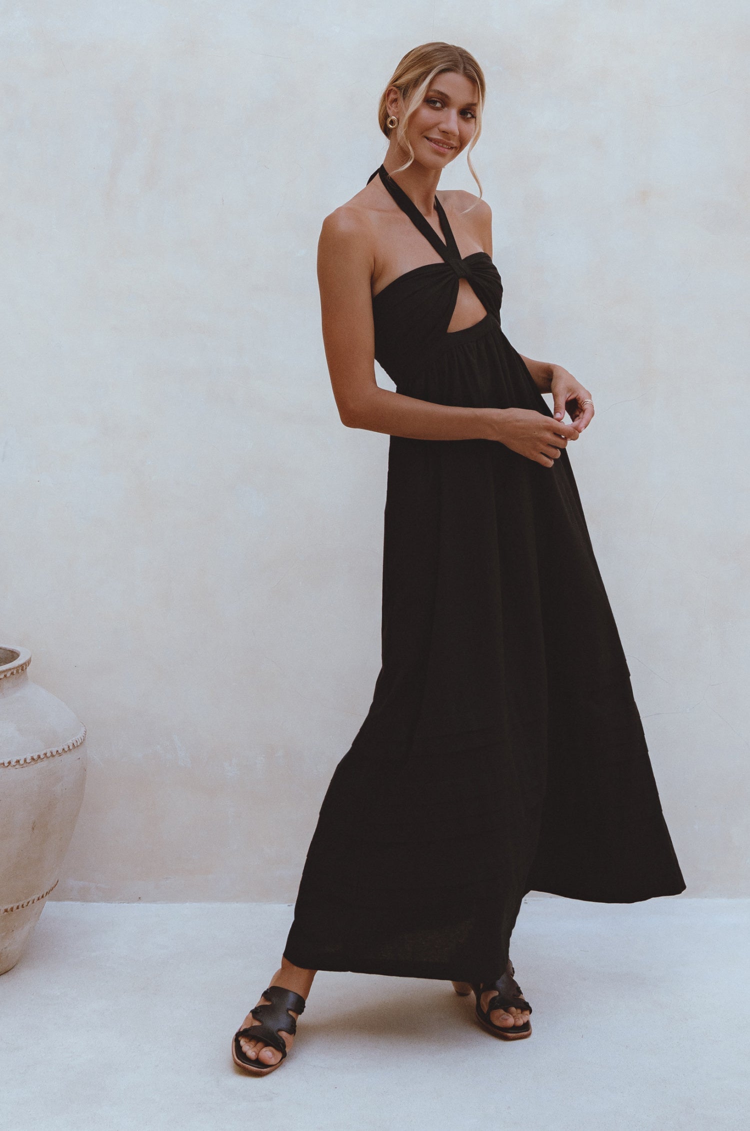 Penelope Halter Linen Maxi Dress-4
