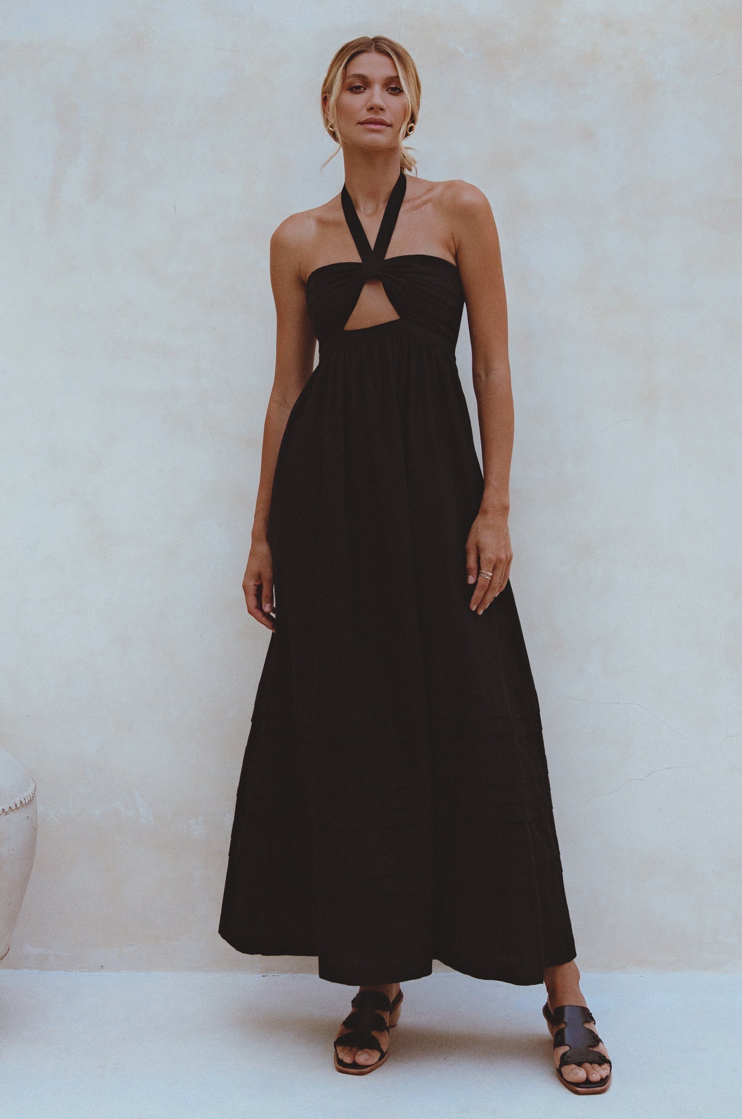 Penelope Halter Linen Maxi Dress-7