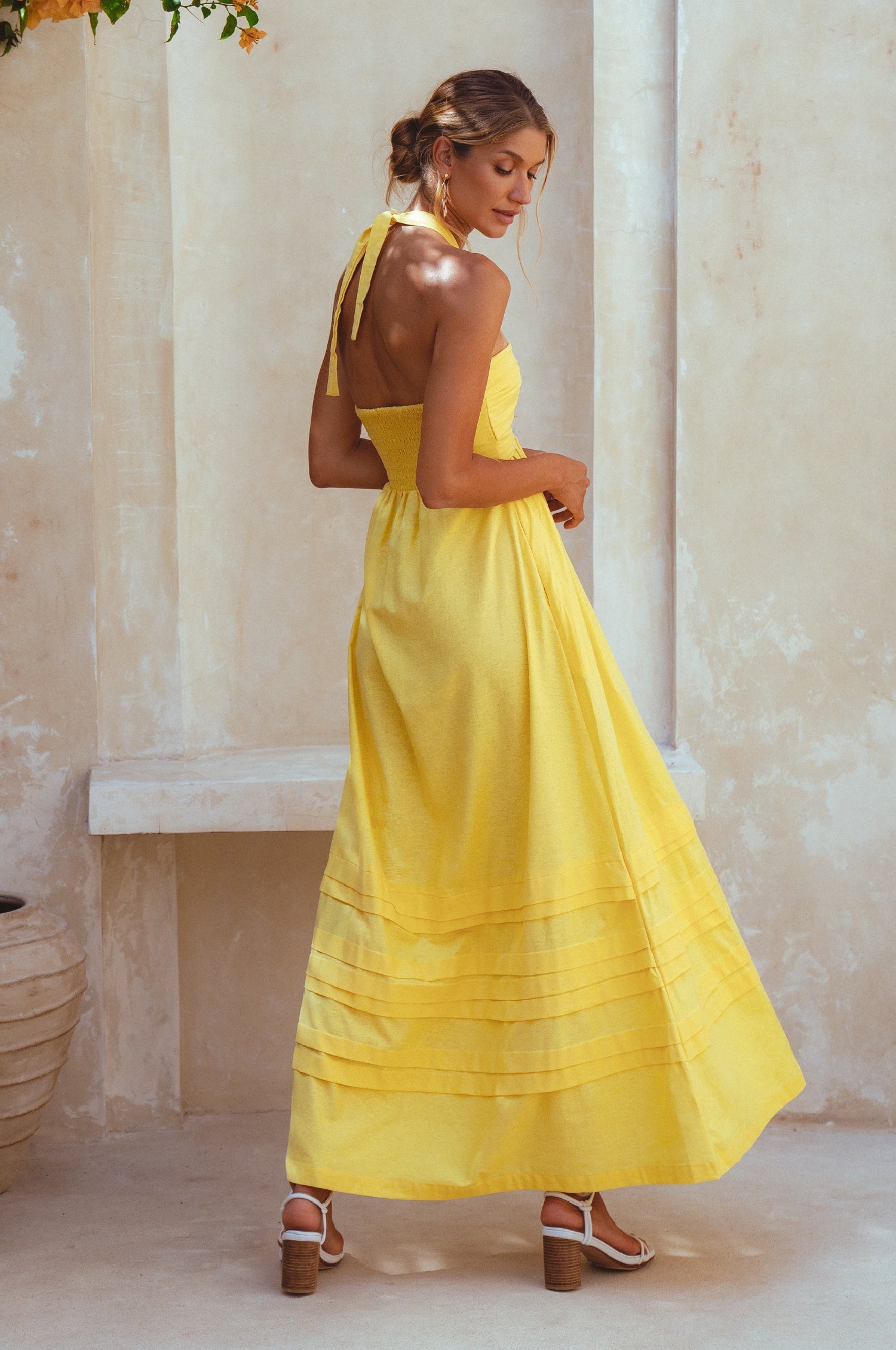 Penelope Halter Linen Maxi Dress-2