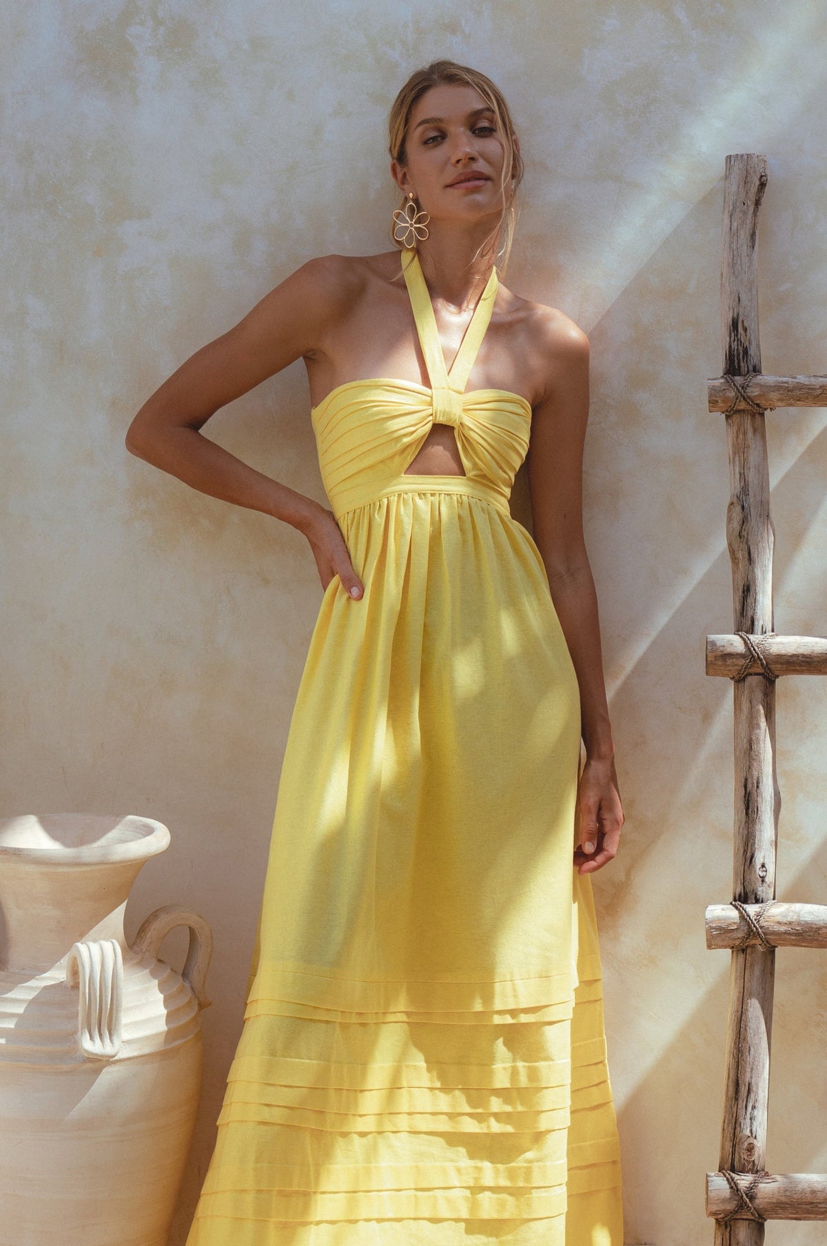 Penelope Halter Linen Maxi Dress-3