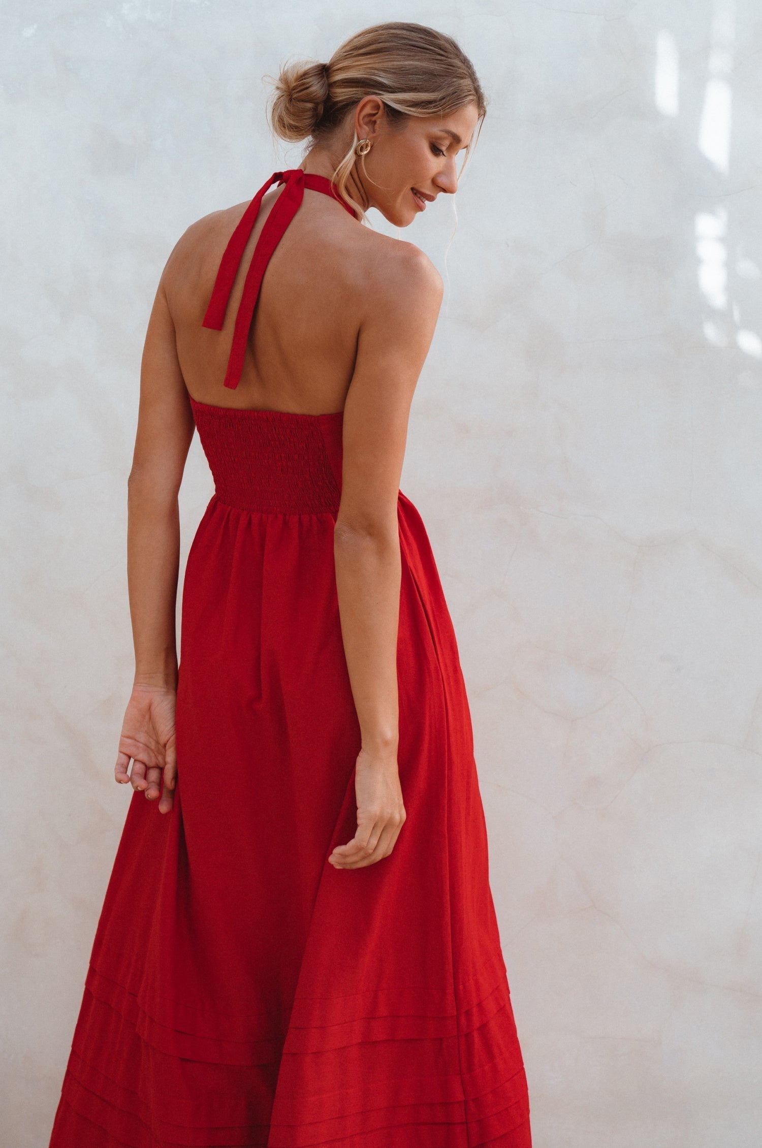 Penelope Halter Linen Maxi Dress-2