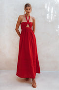 Penelope Halter Linen Maxi Dress-0