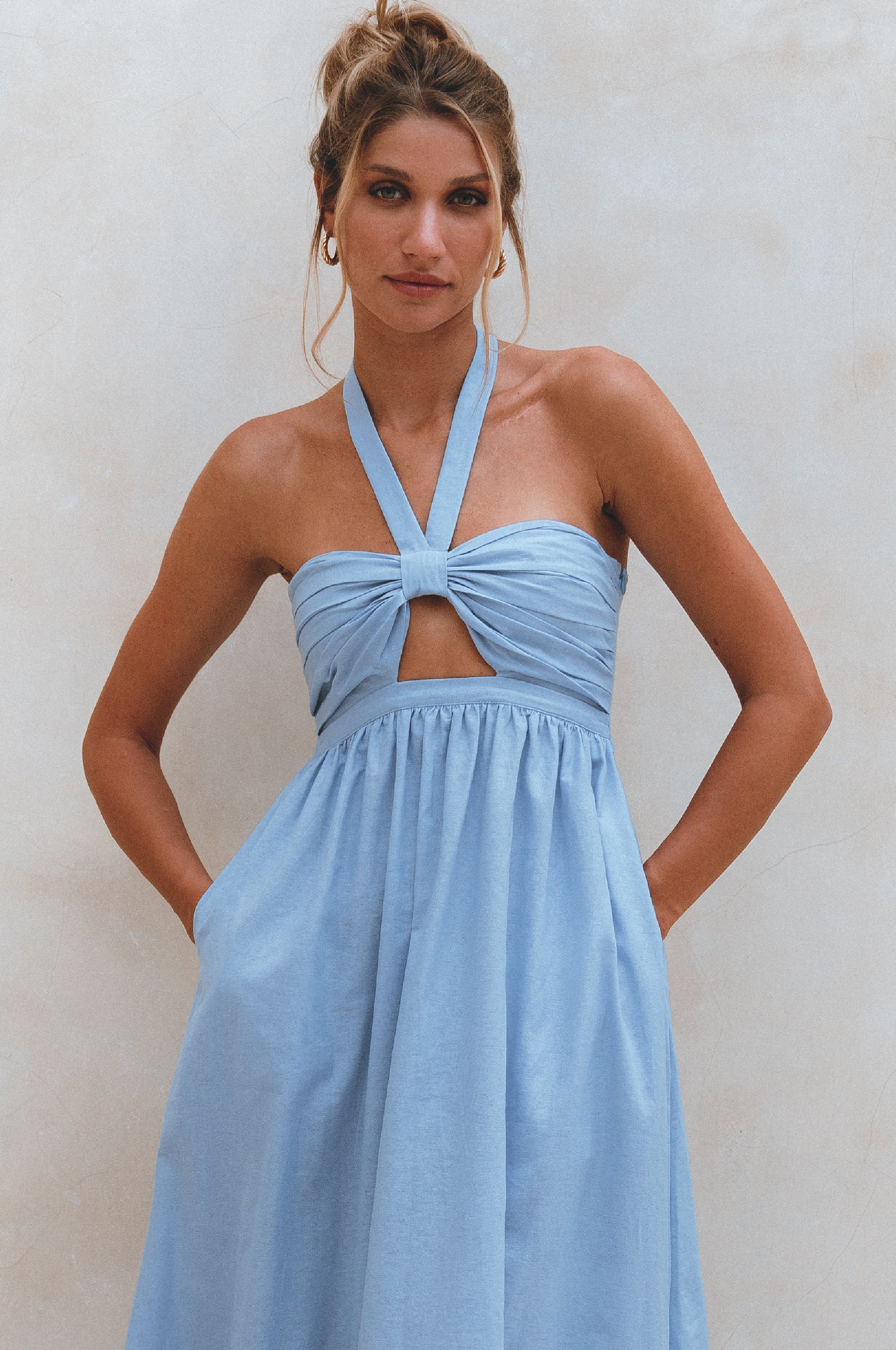 Penelope Halter Linen Maxi Dress-4
