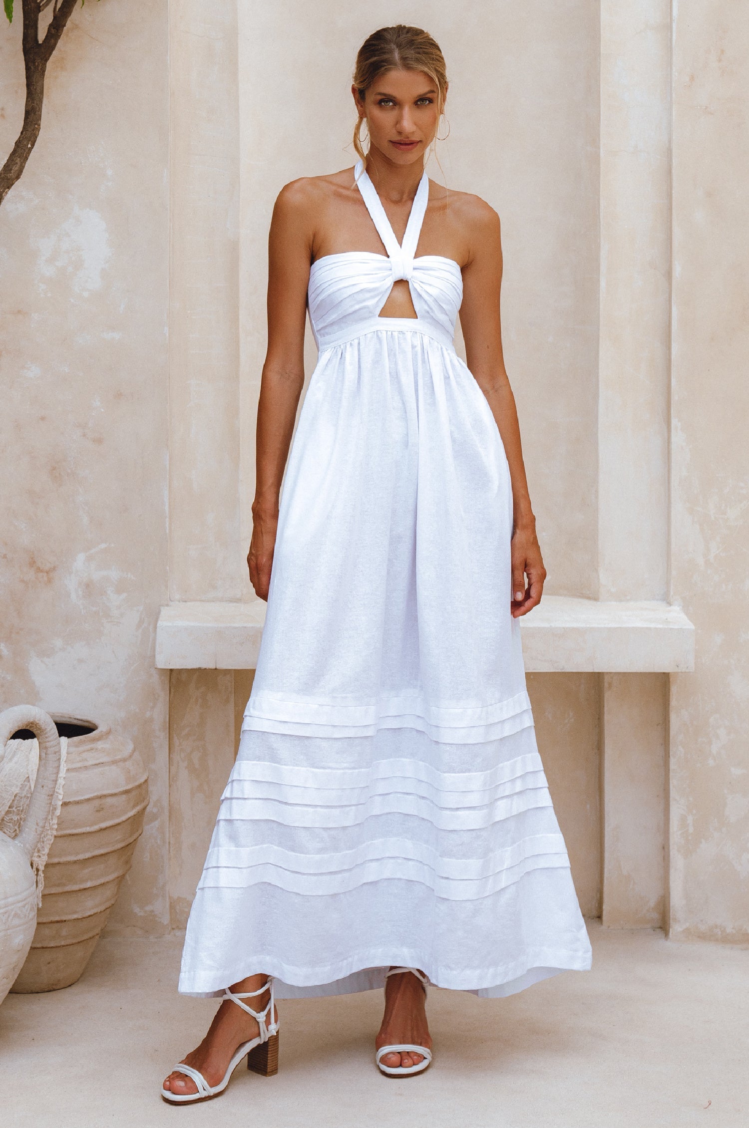 Penelope Halter Linen Maxi Dress-8