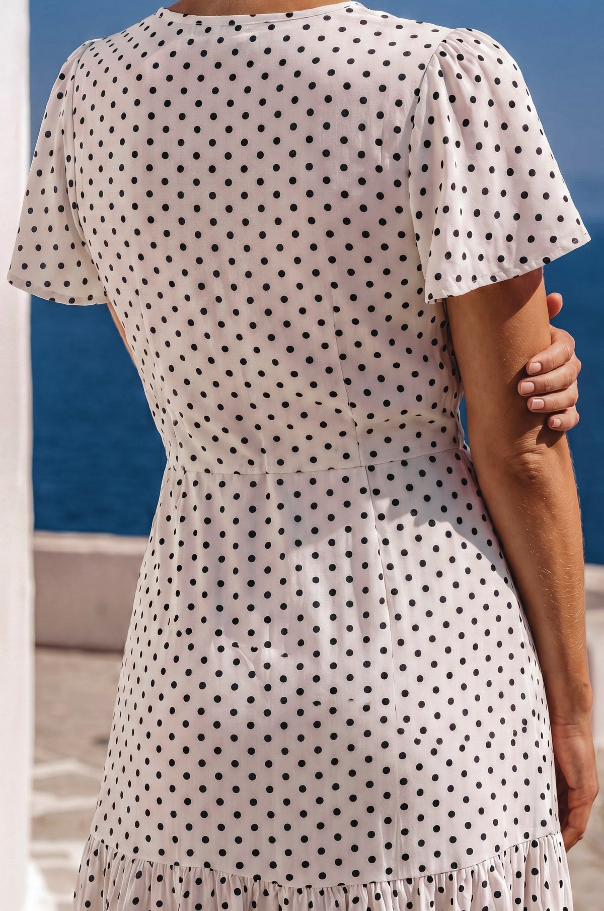 Persea Cotton Wrap Midi Dress-4