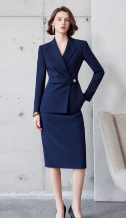 The Knightsbridge Skirt Suit – Navy-0