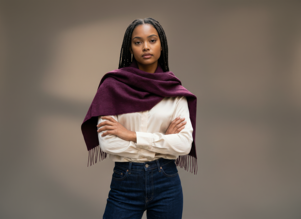 Dark Pink Merino Scarf-0