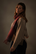 Pink and Grey Plaid Cashmere Scarf-0