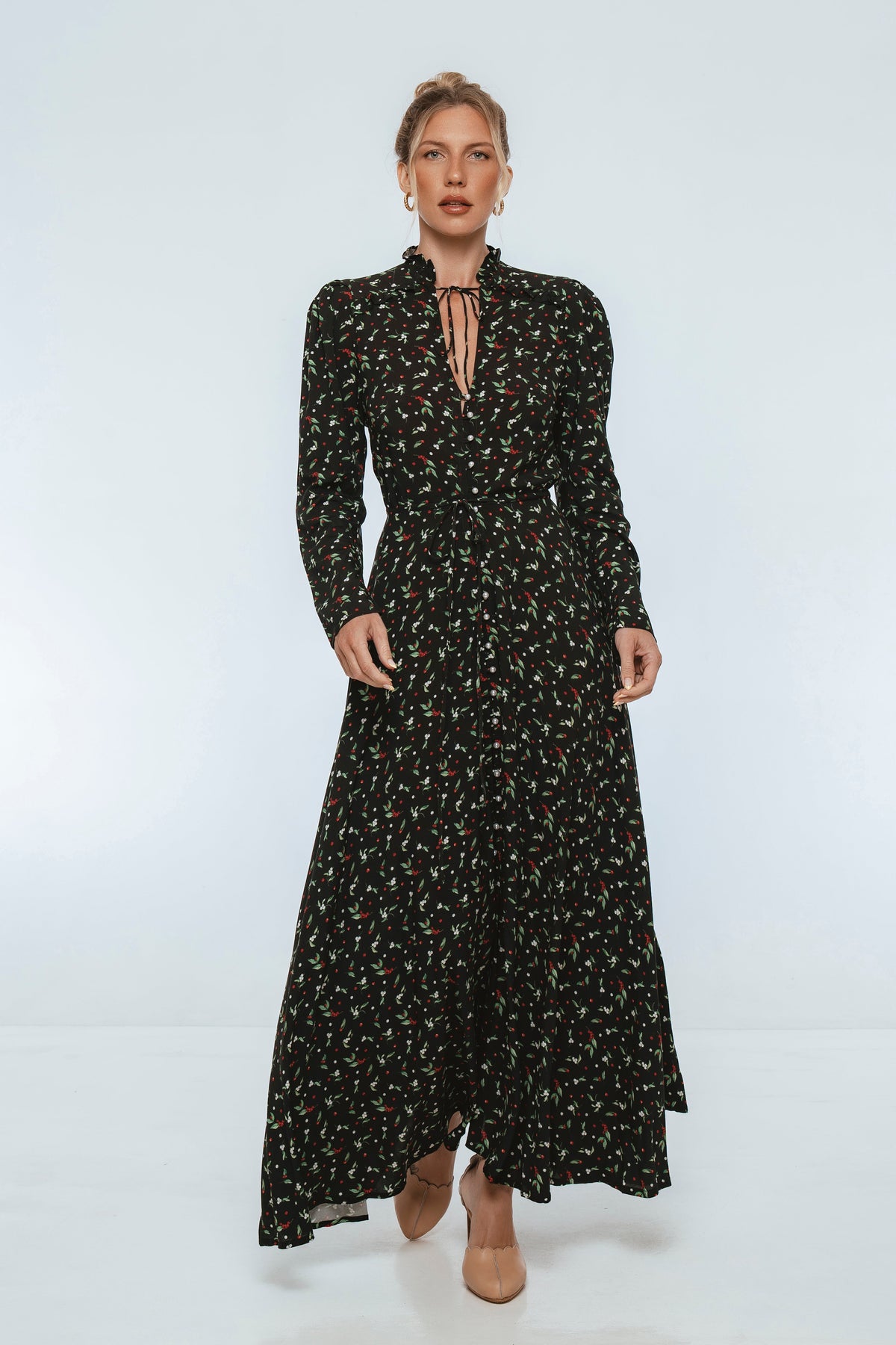 Poeme Long Sleeve Maxi Dress-3