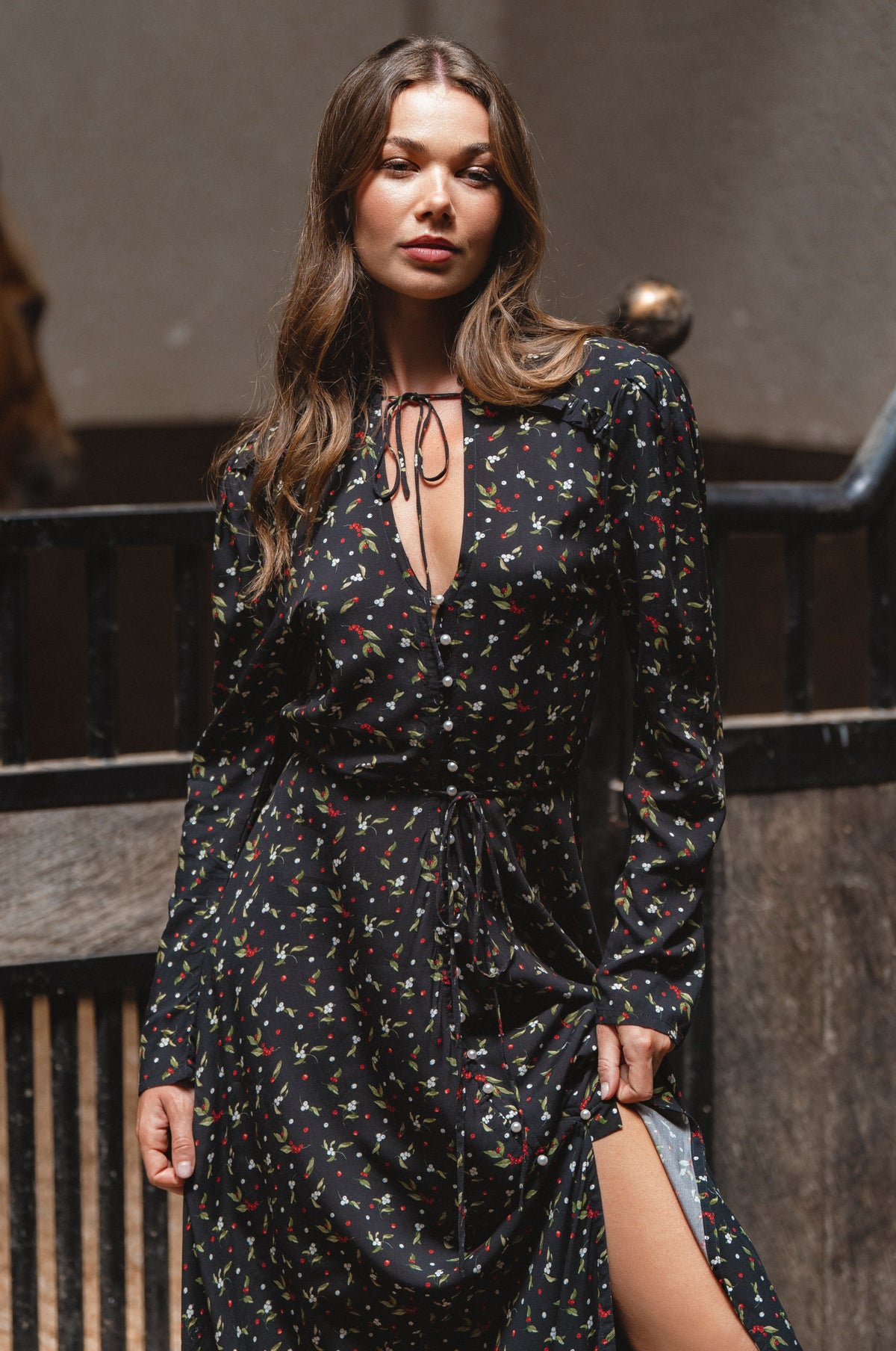 Poeme Long Sleeve Maxi Dress-2