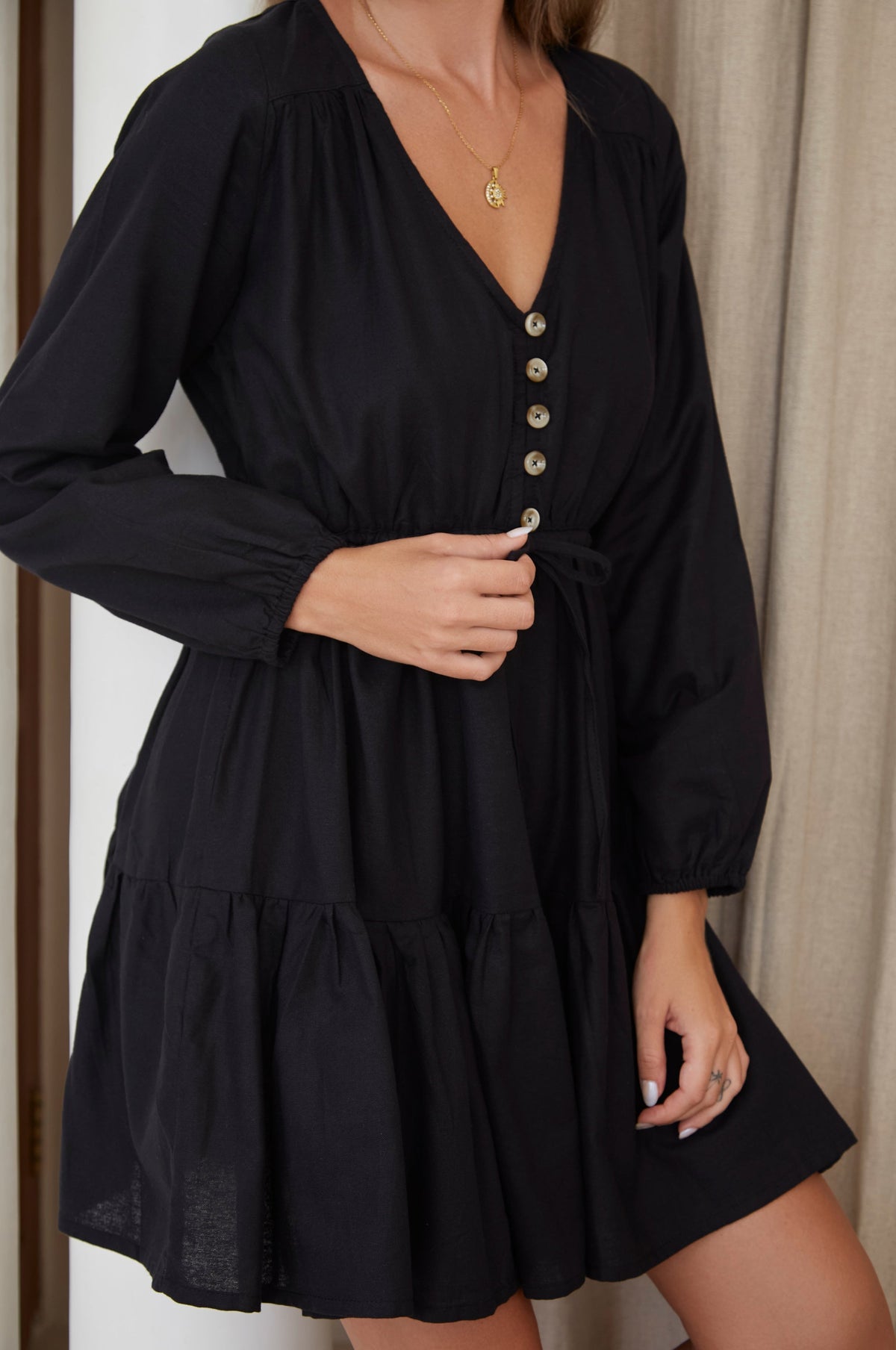 Positano Linen Mini Dress-2