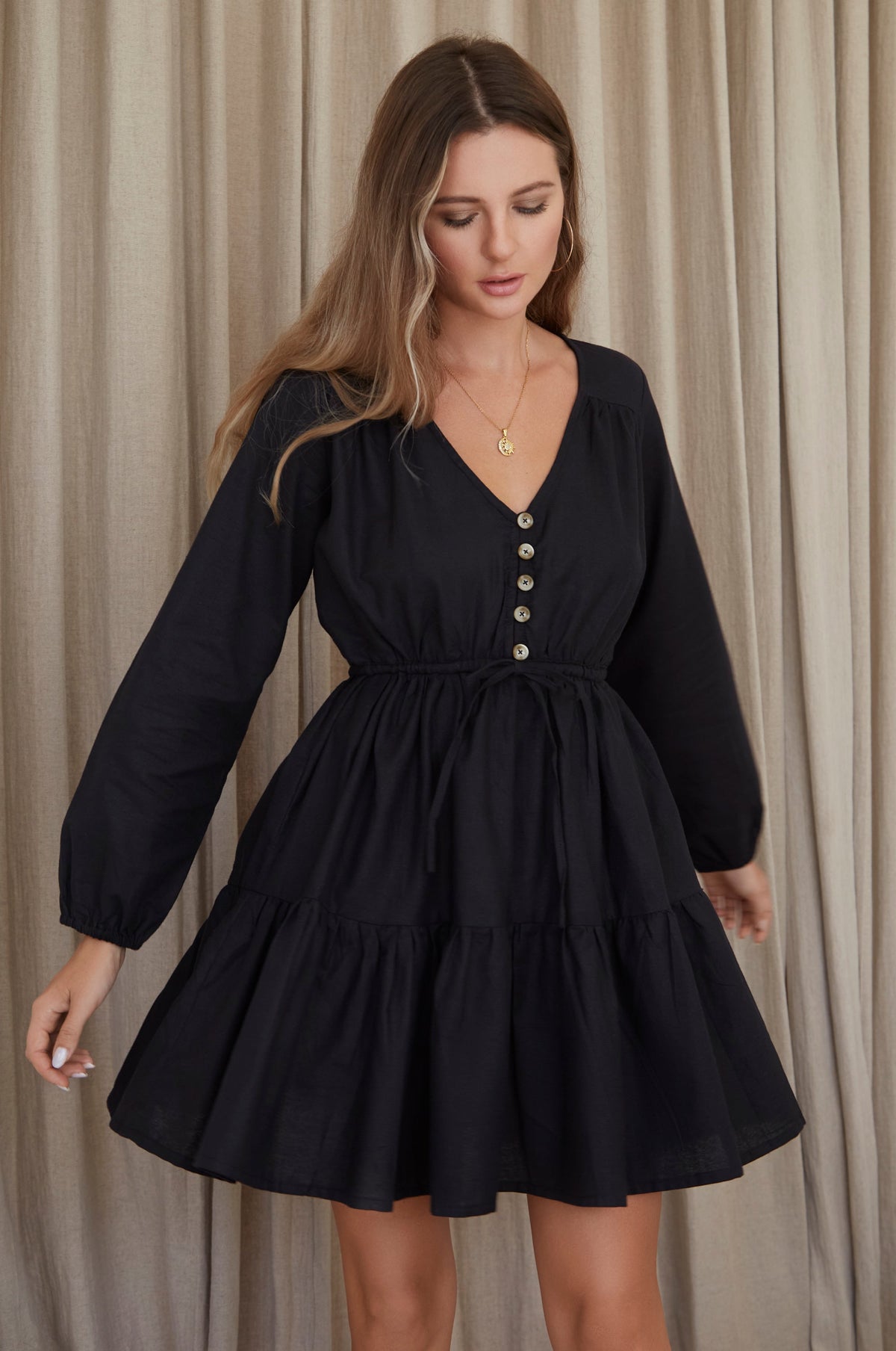 Positano Linen Mini Dress-6