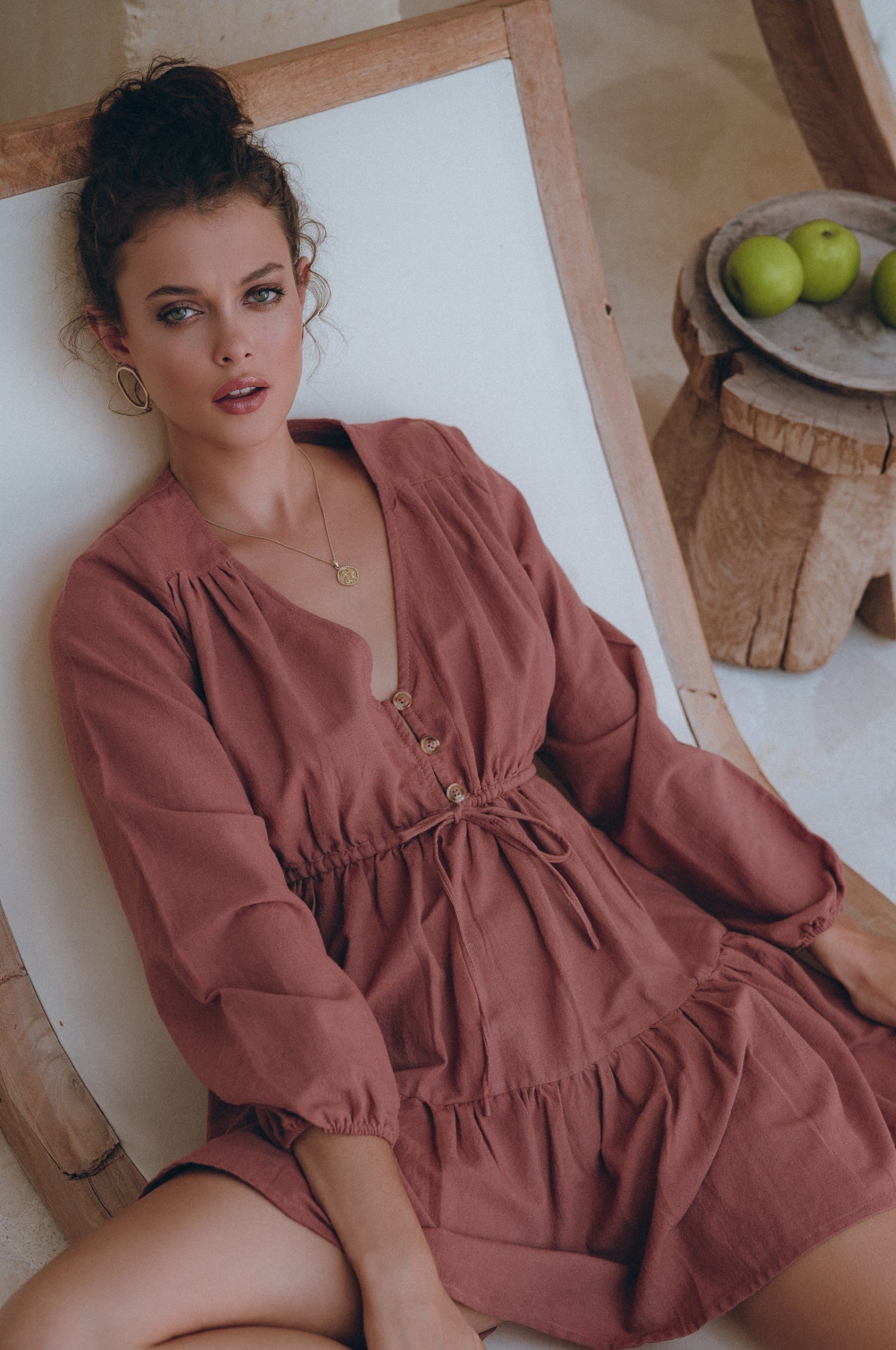 Positano Linen Mini Dress-3