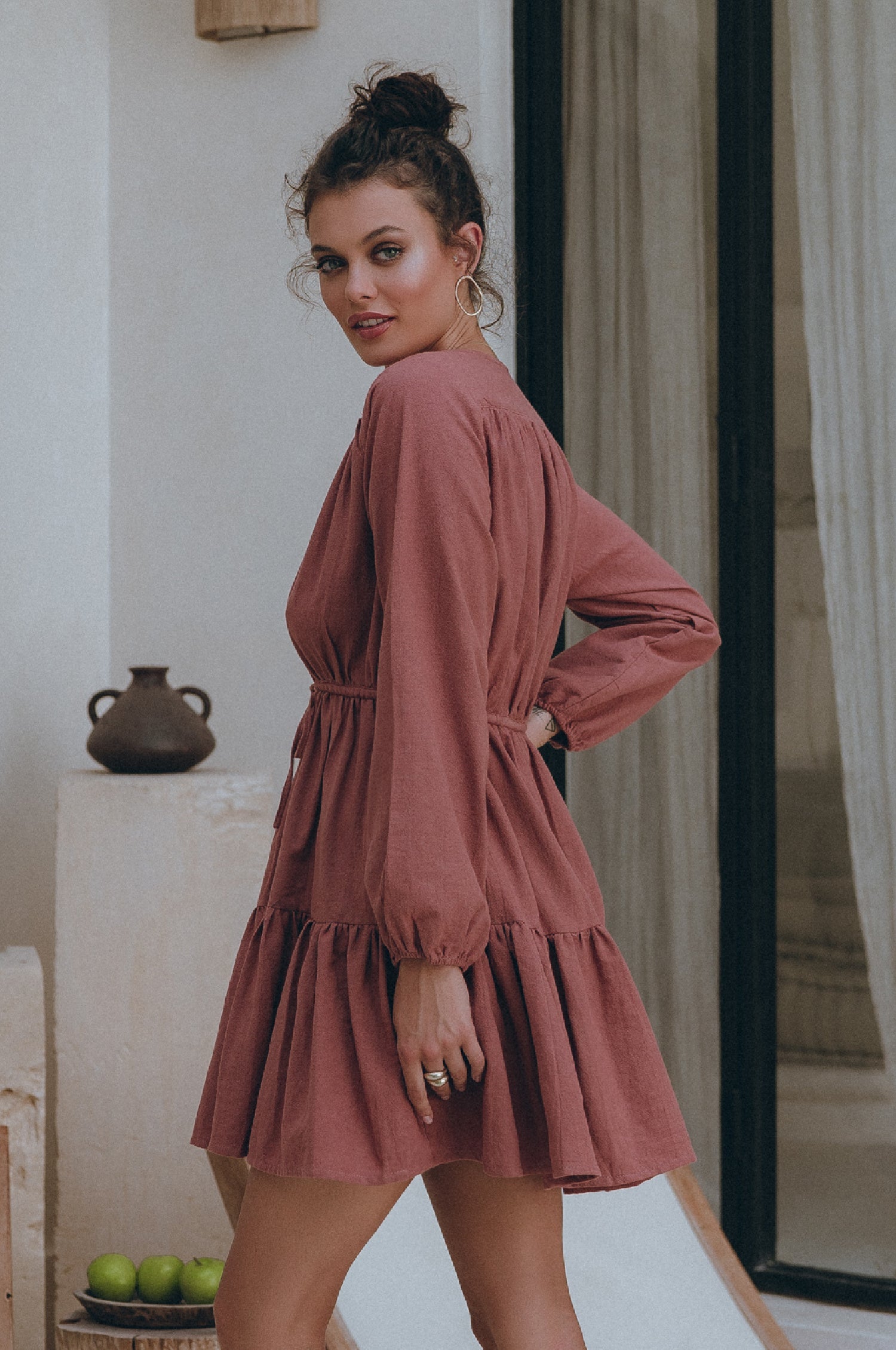 Positano Linen Mini Dress-2