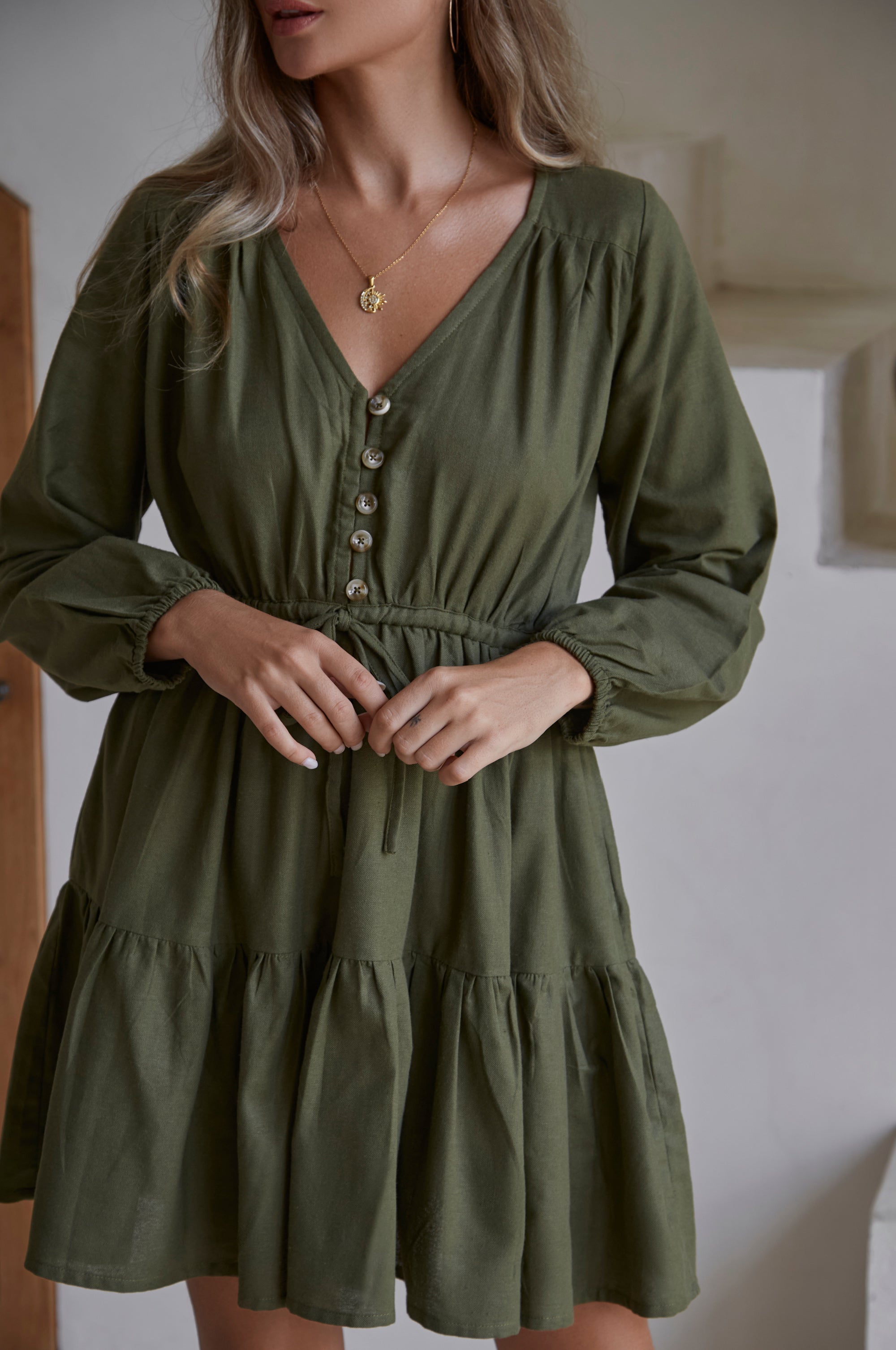Positano Linen Mini Dress (Sale)-4