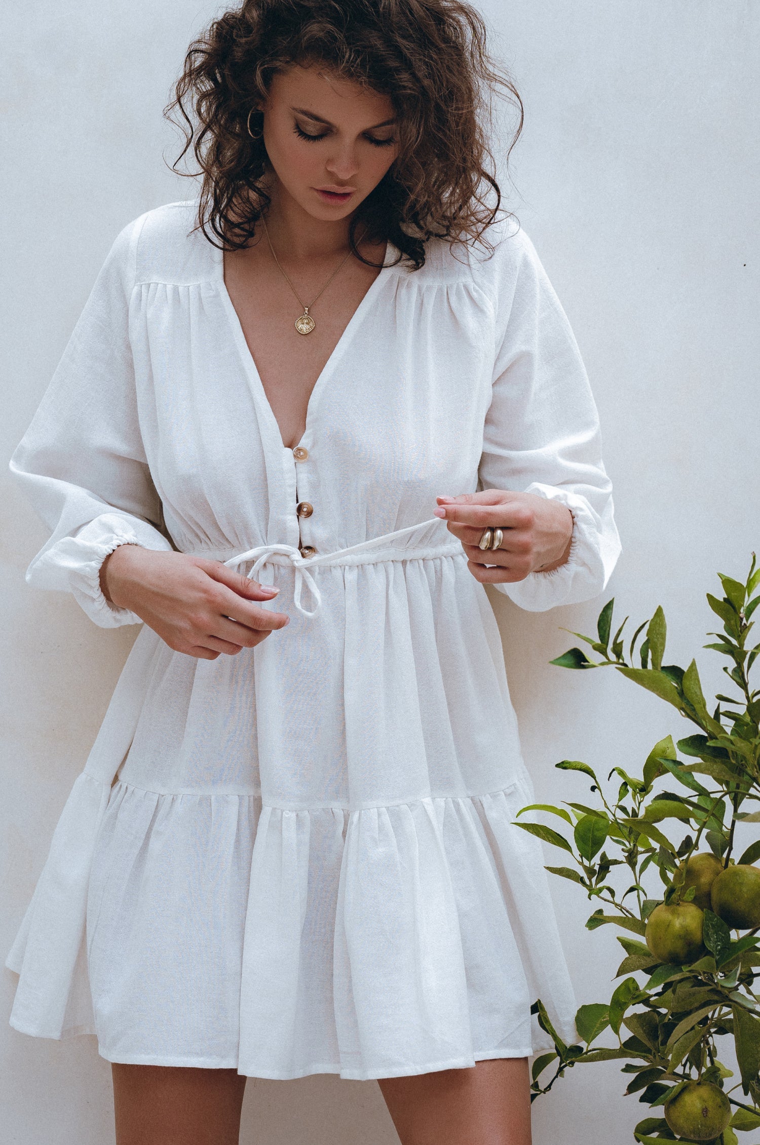 Positano Linen Mini Dress-0