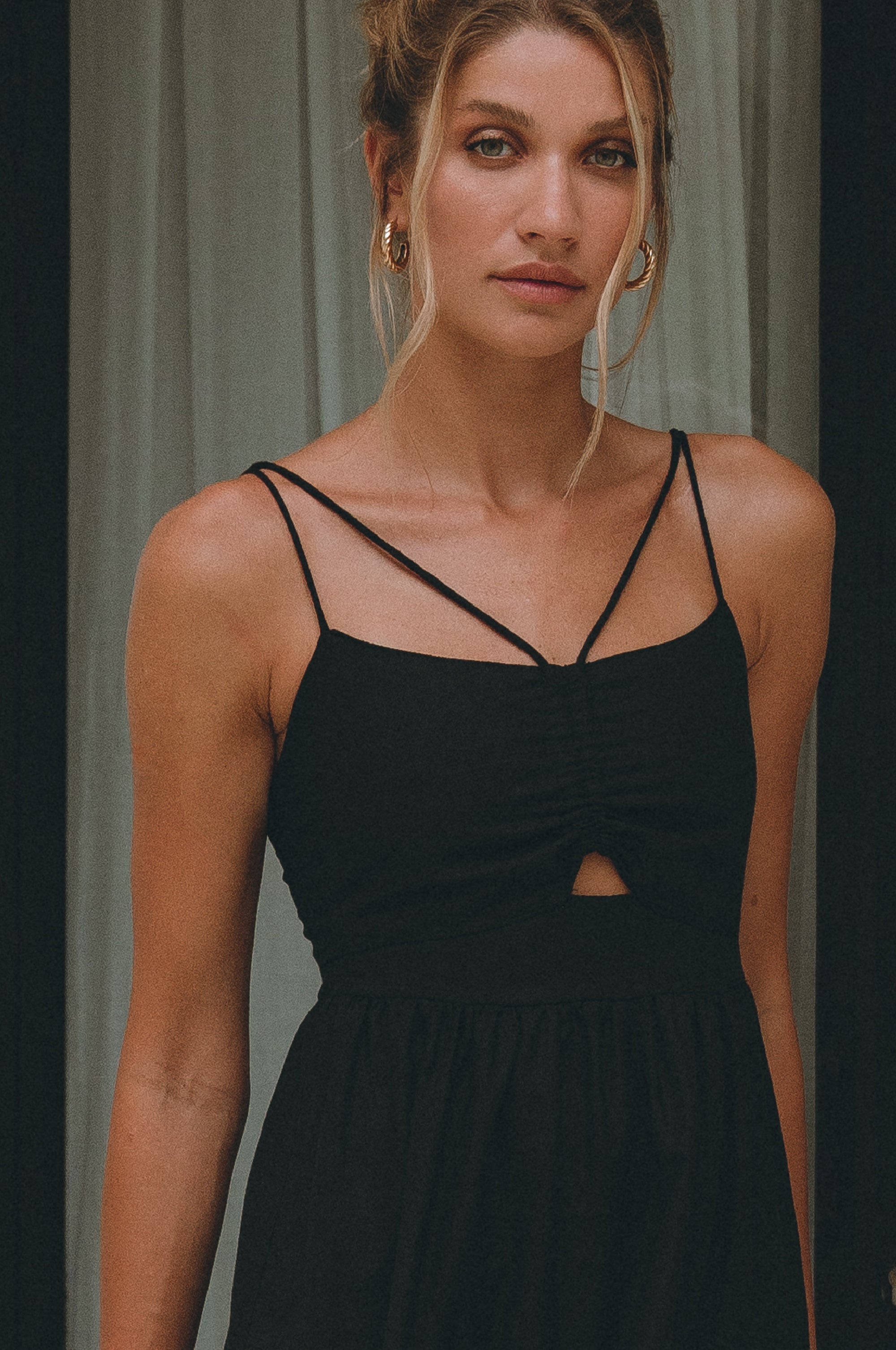 Rafaela Strappy Linen Midi Dress-1
