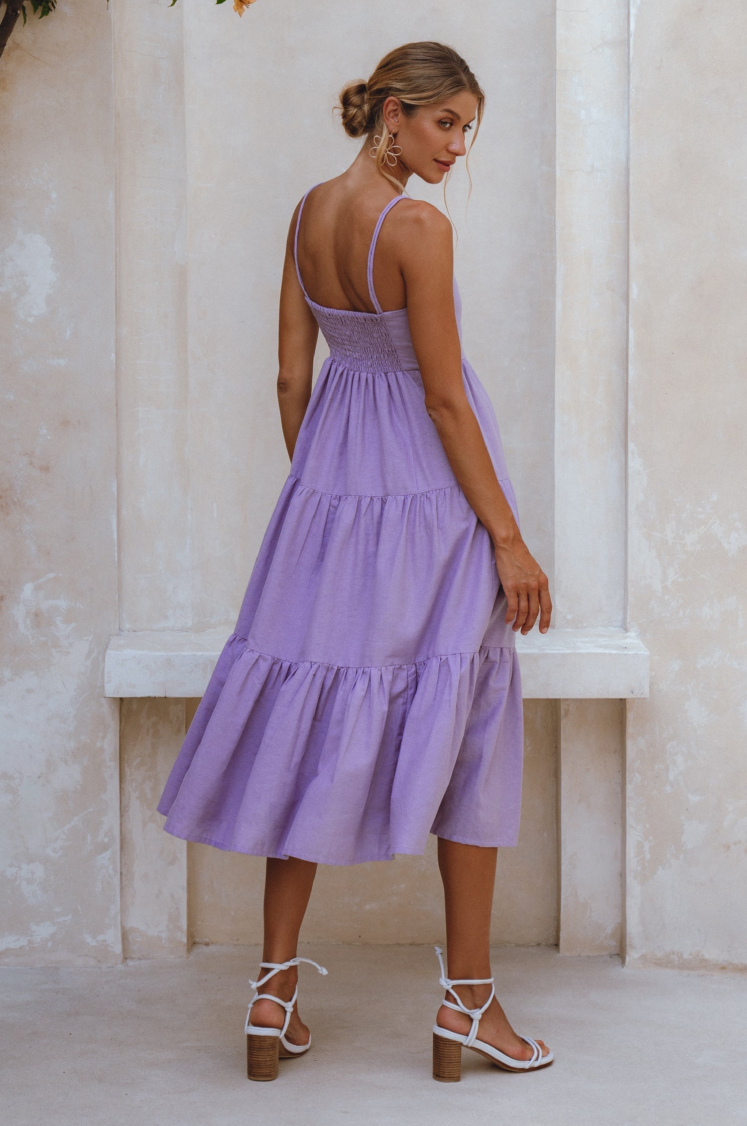 Rafaela Strappy Linen Midi Dress-4