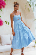 Rafaela Strappy Linen Midi Dress-0