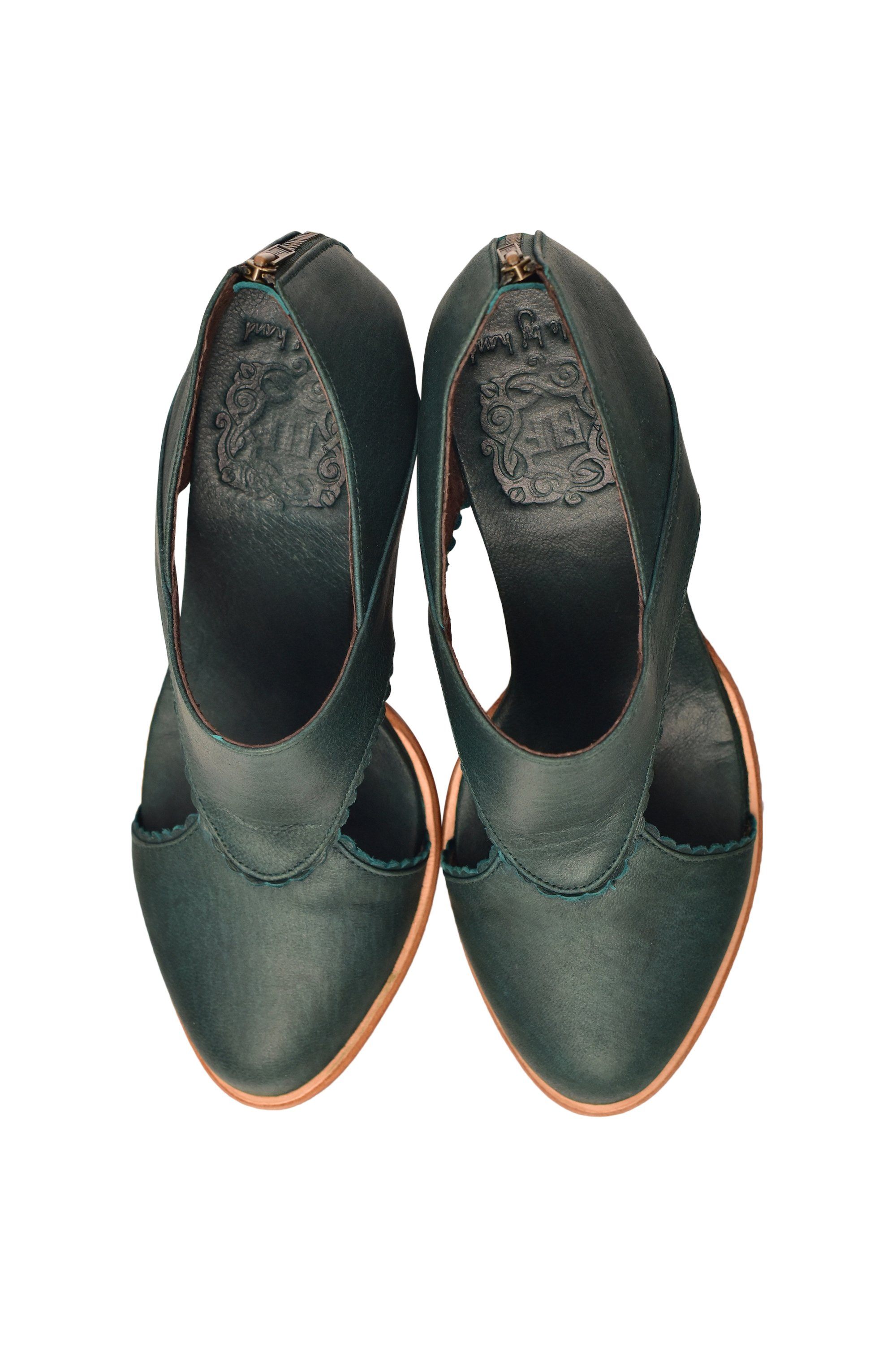Rain Kiss Leather Heel Booties-2