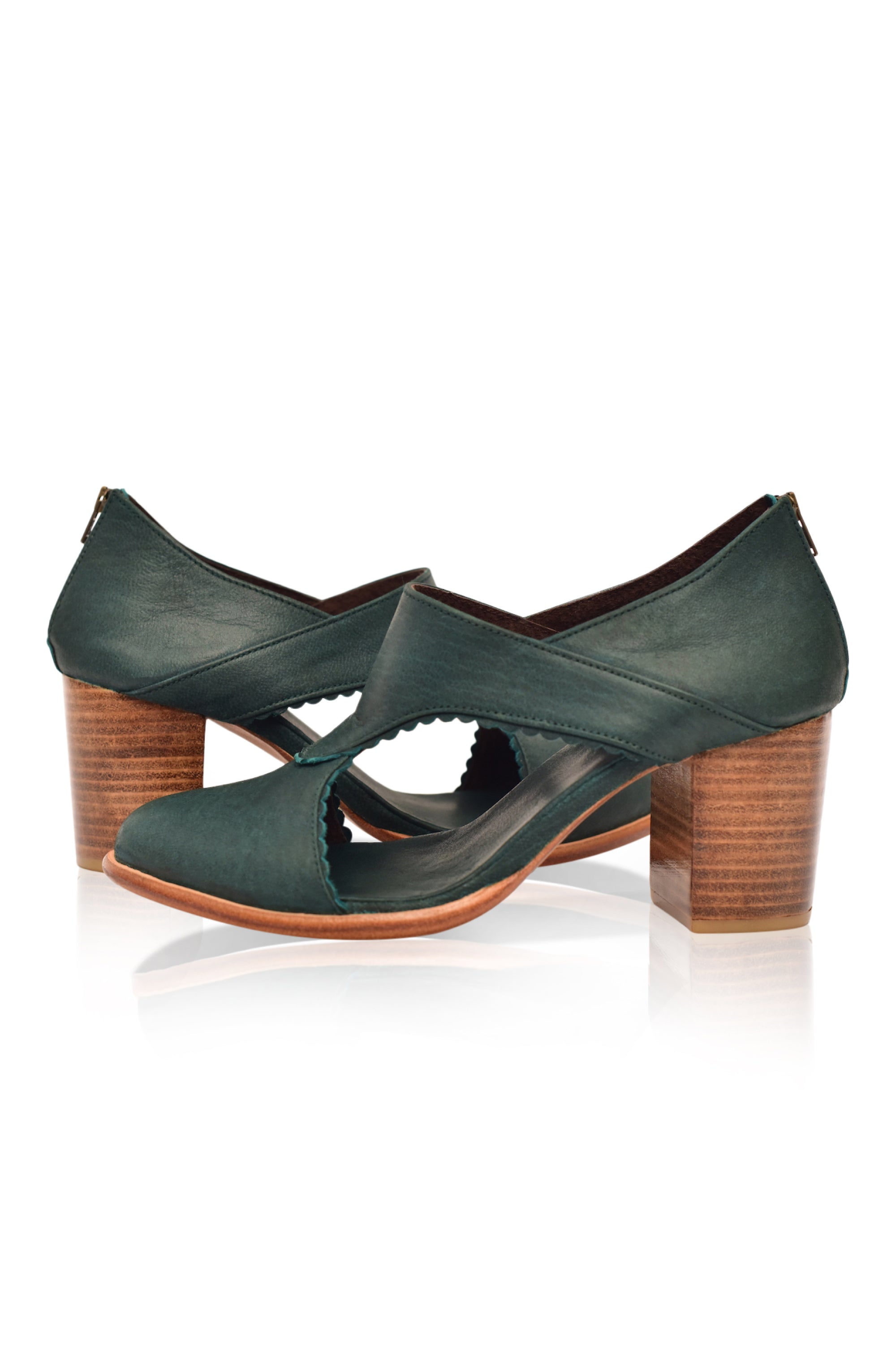 Rain Kiss Leather Heel Booties-3