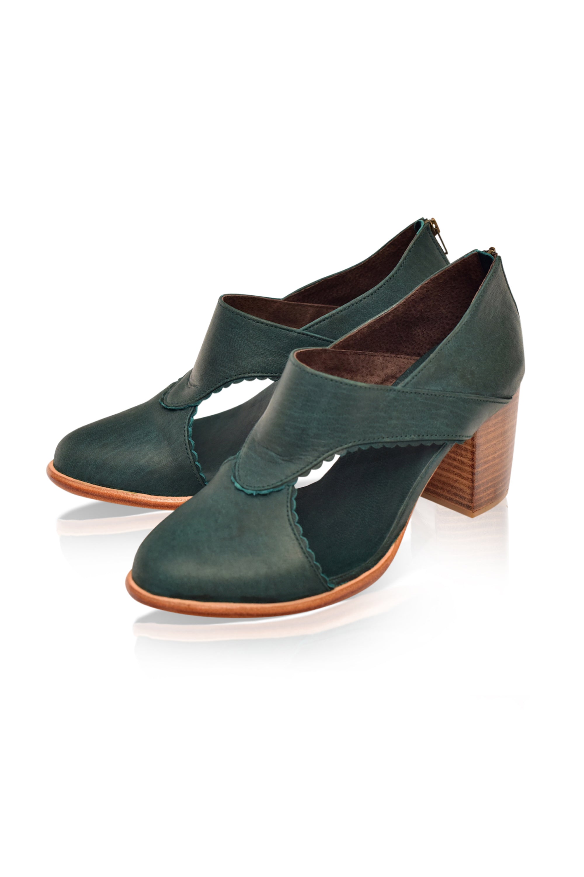Rain Kiss Leather Heel Booties-4