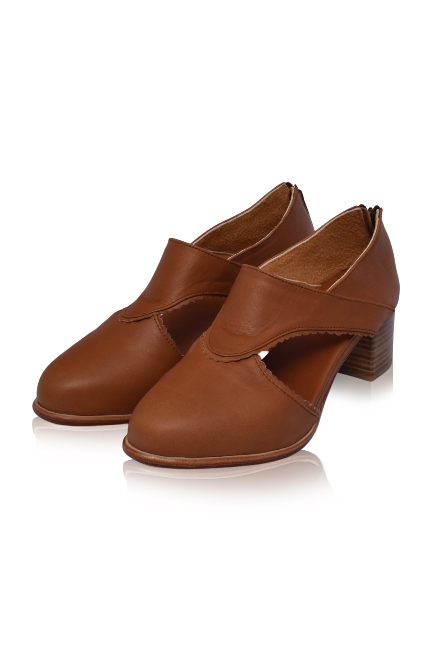 Rain Kiss Leather Heel Bootie 5 cm Heel (Sz. 6.5)-2