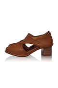 Rain Kiss Leather Heel Bootie 5 cm Heel (Sz. 6.5)-1
