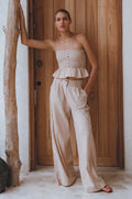 Raya Wide Leg Linen Pants-0