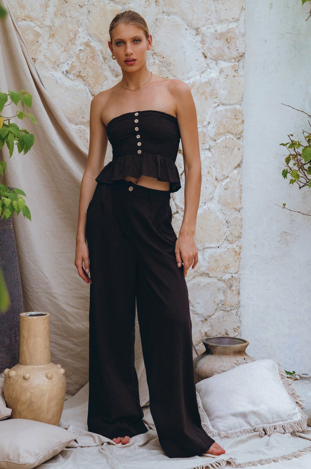Raya Wide Leg Linen Pants-6