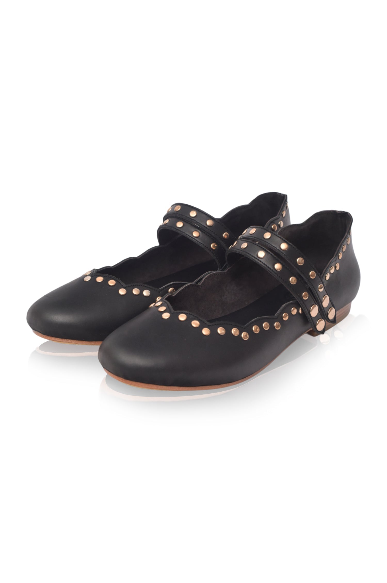 Remy Dual Strap Leather Ballet Flats-2