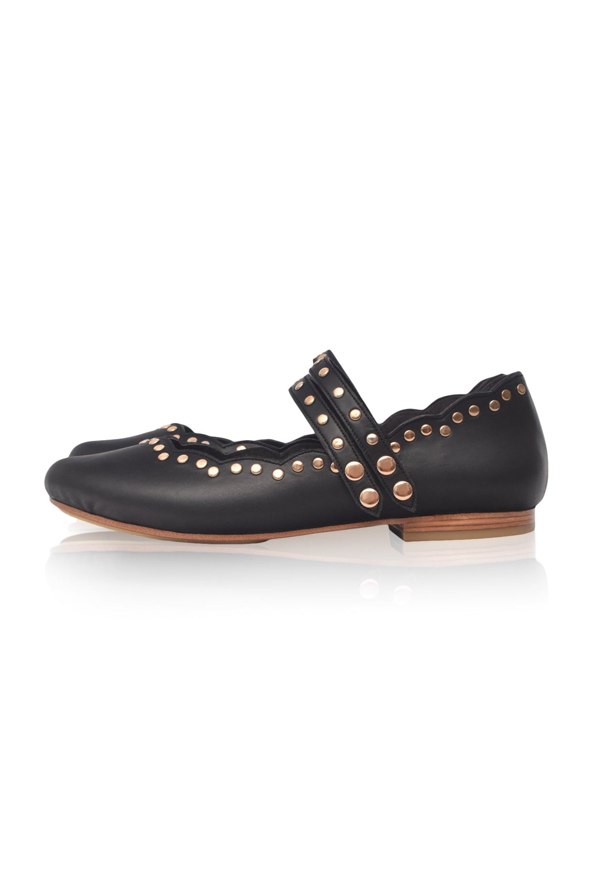 Remy Dual Strap Leather Ballet Flats-5
